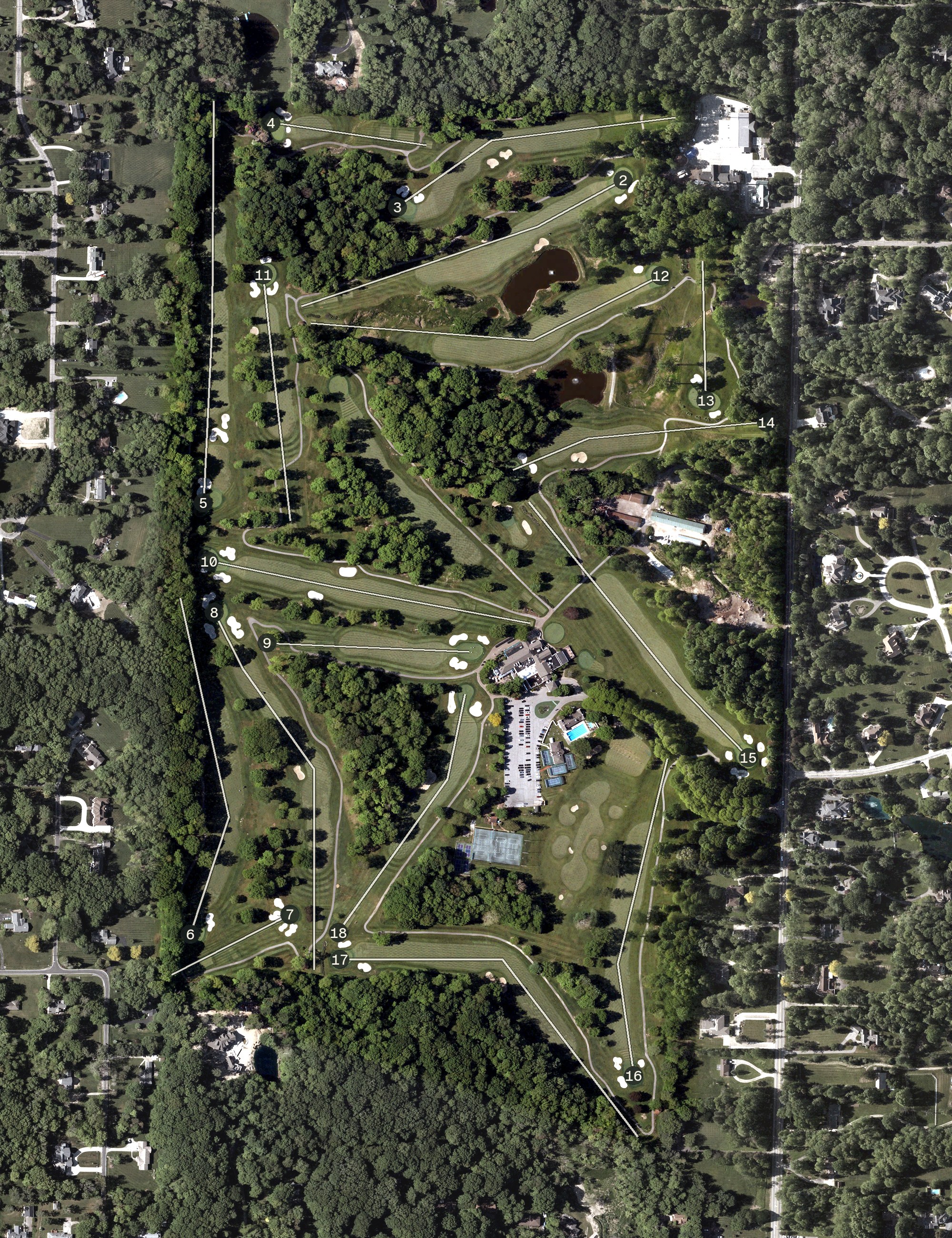Aerial view of Chagrin Valley Country Club, OH