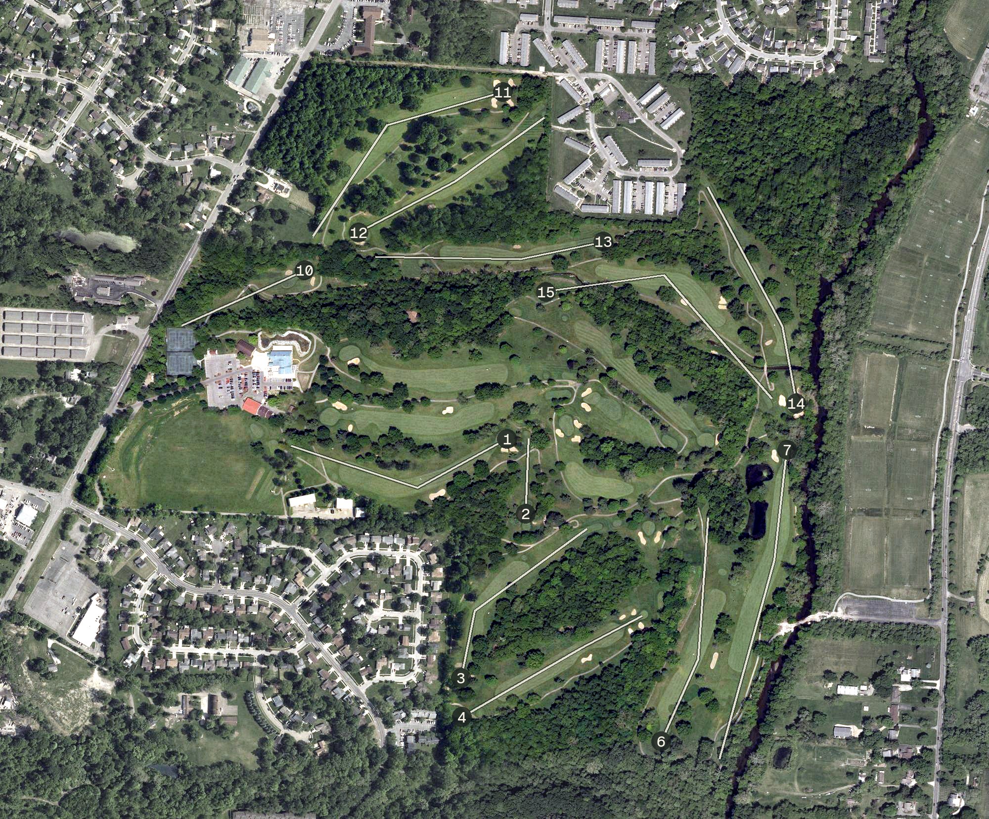 Aerial view of Champions Golf Course, OH