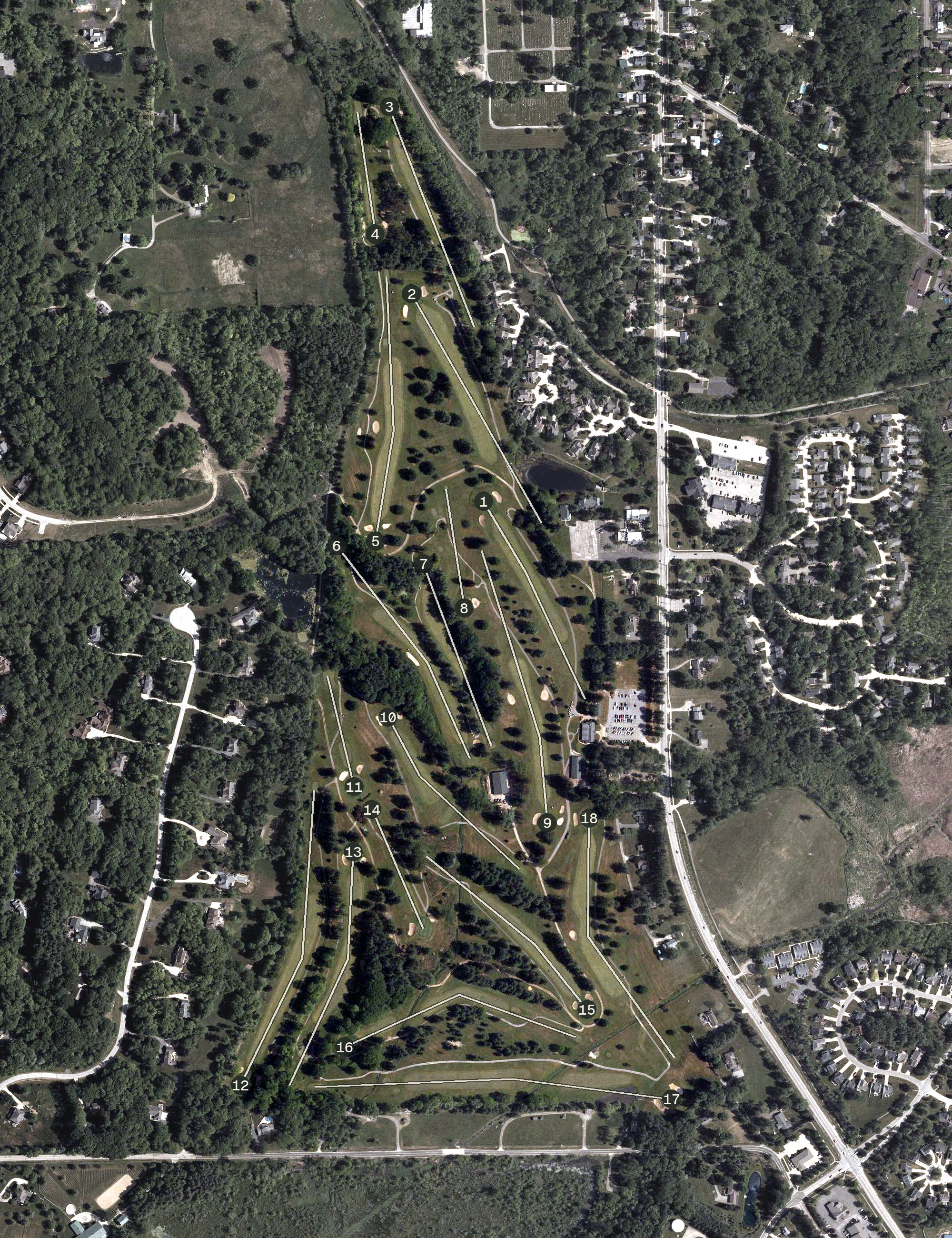 Aerial view of Chardon Lakes Golf Course, OH
