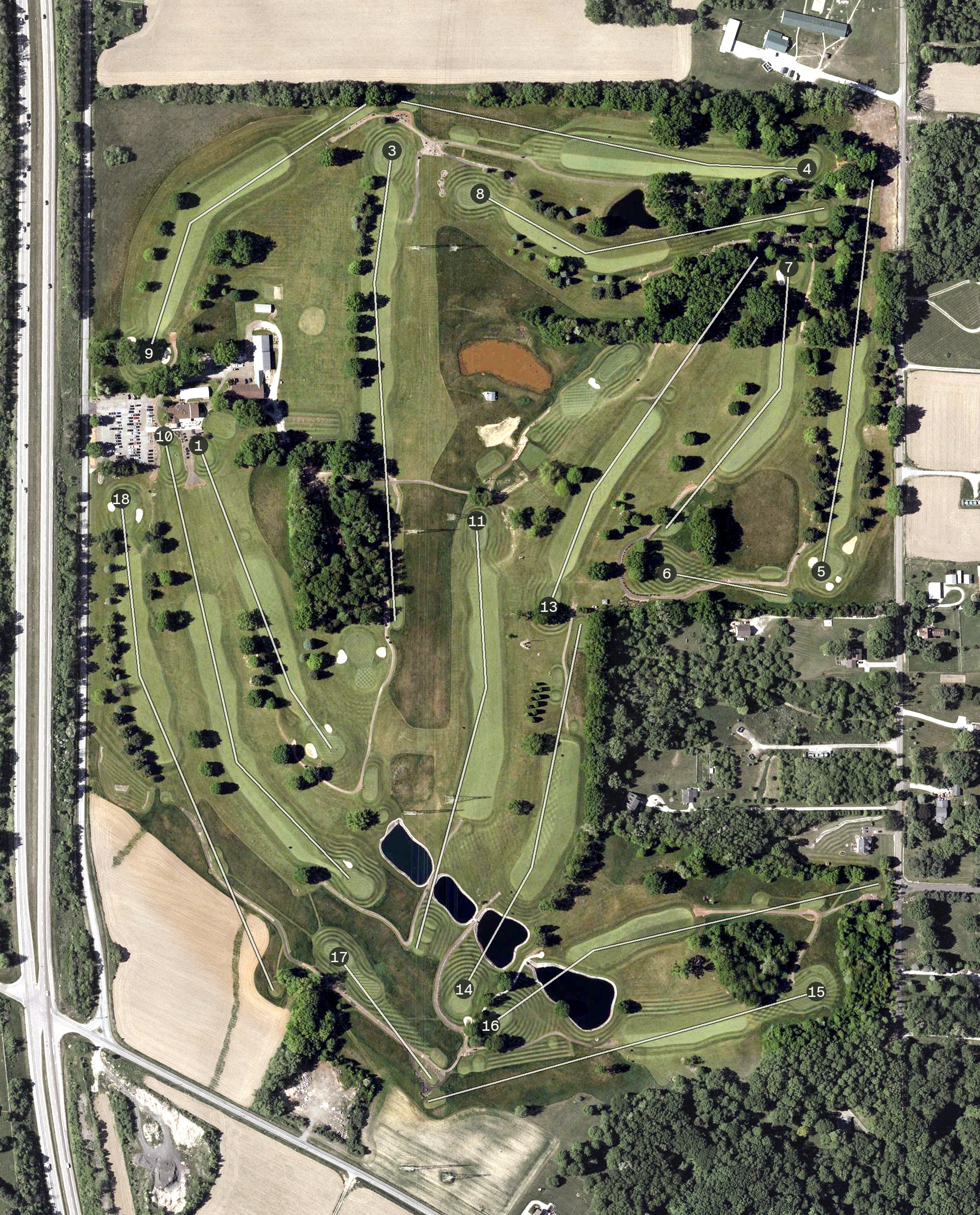 Aerial view of Chippewa Golf Club, OH