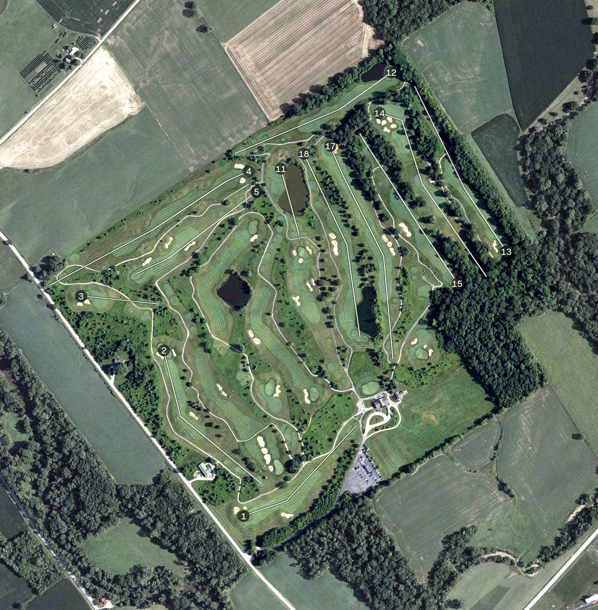 Aerial view of Darby Creek Golf Course, OH
