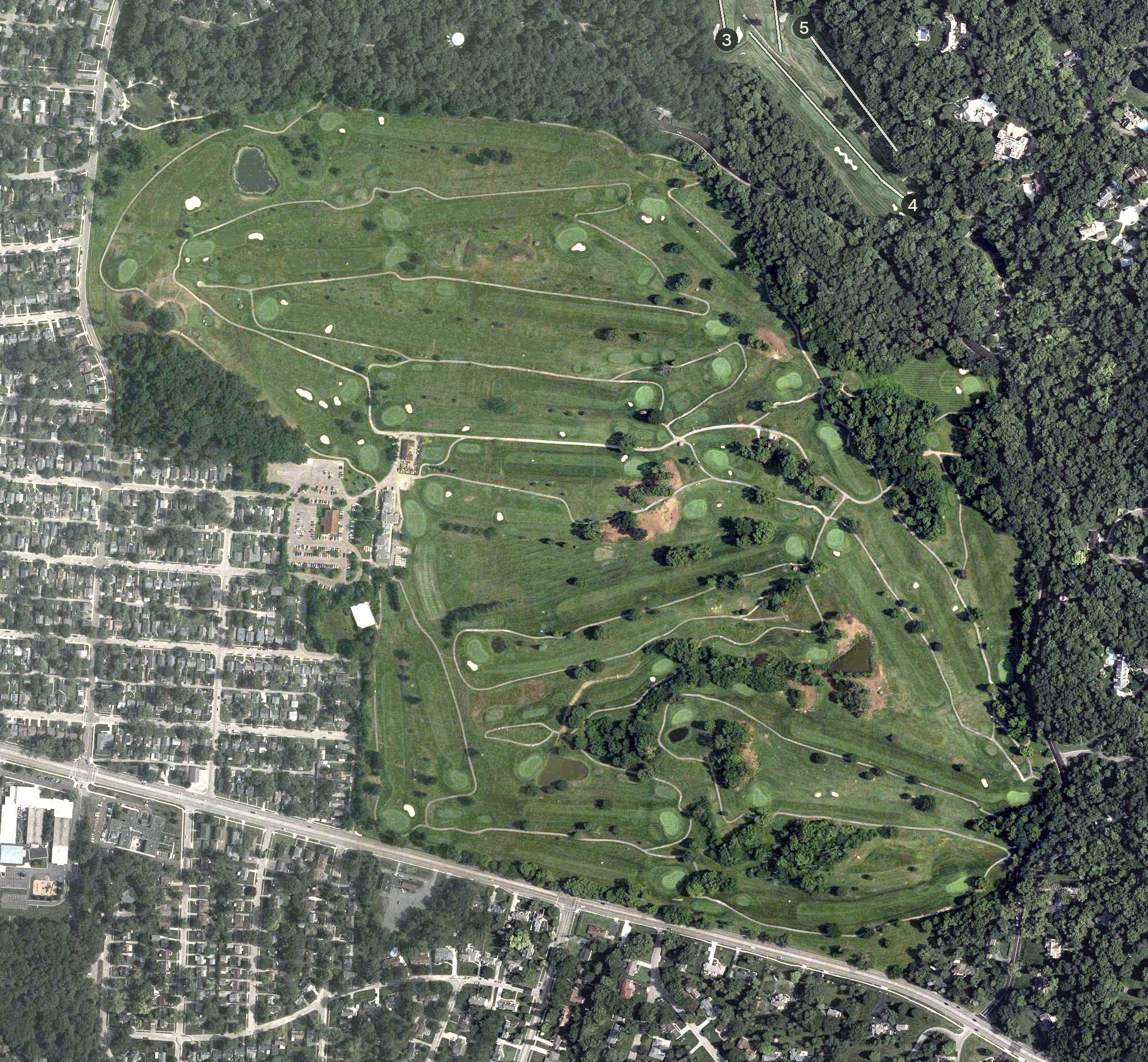 Aerial view of Dayton Community Golf Club, OH