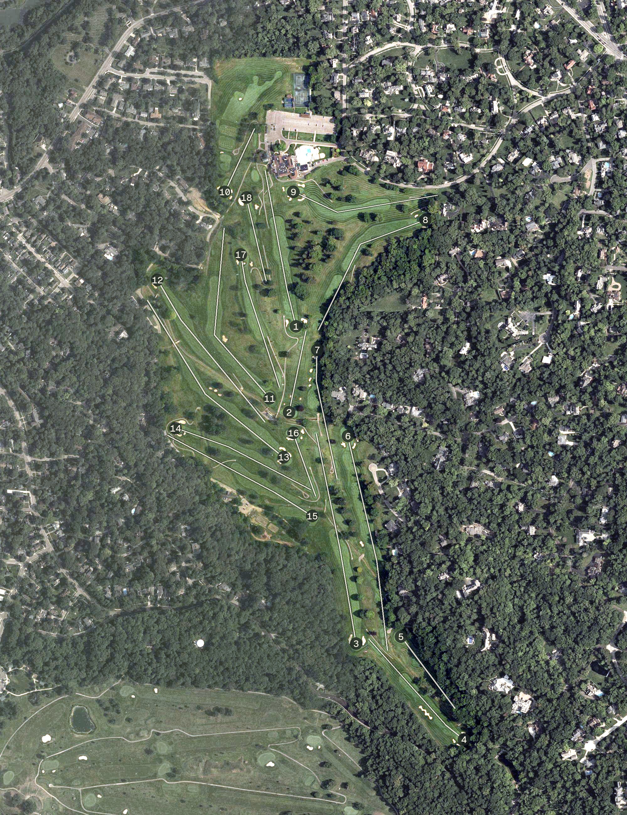 Aerial view of Dayton Country Club, OH