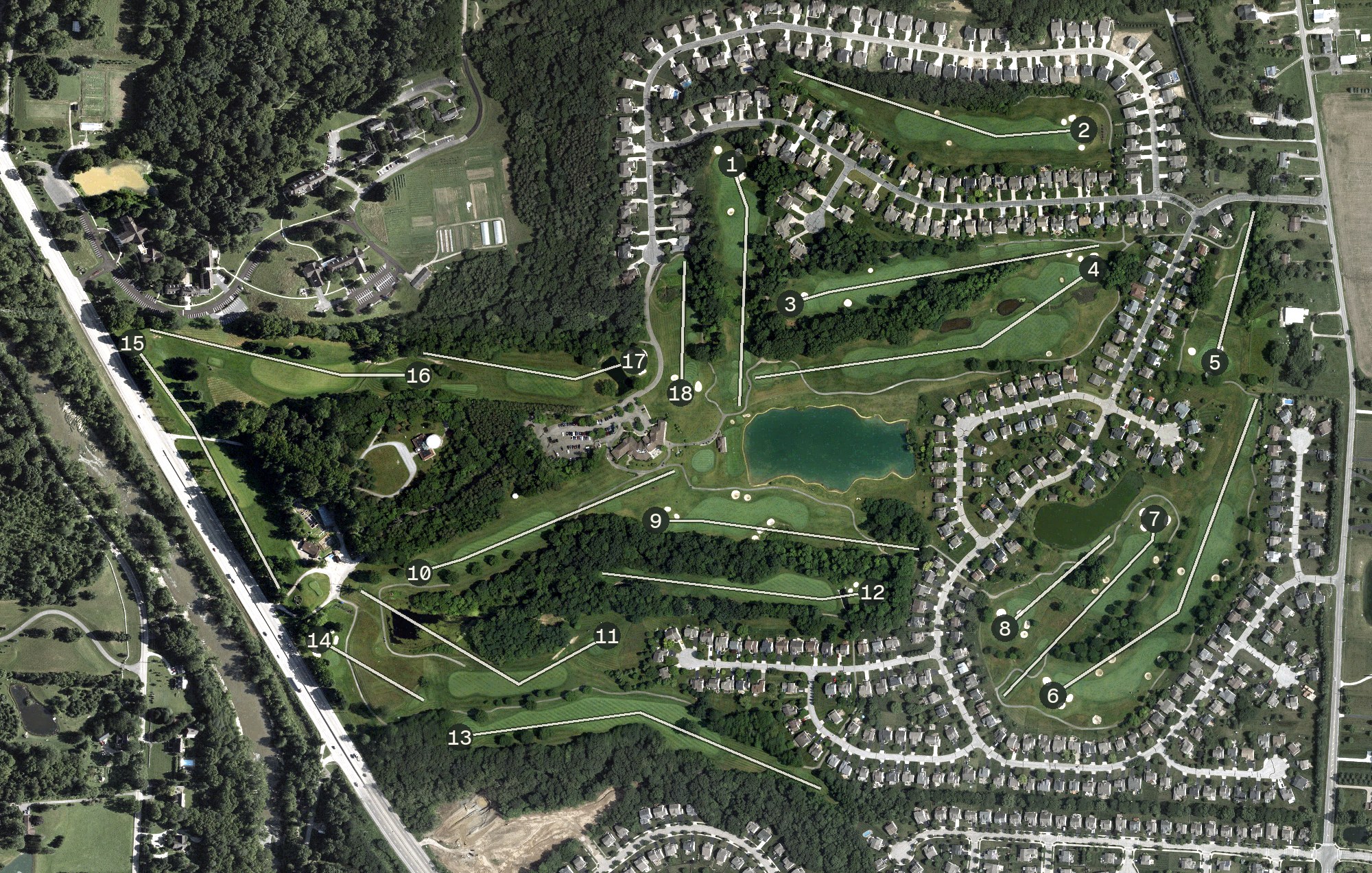 Aerial view of Delaware Golf Club, OH