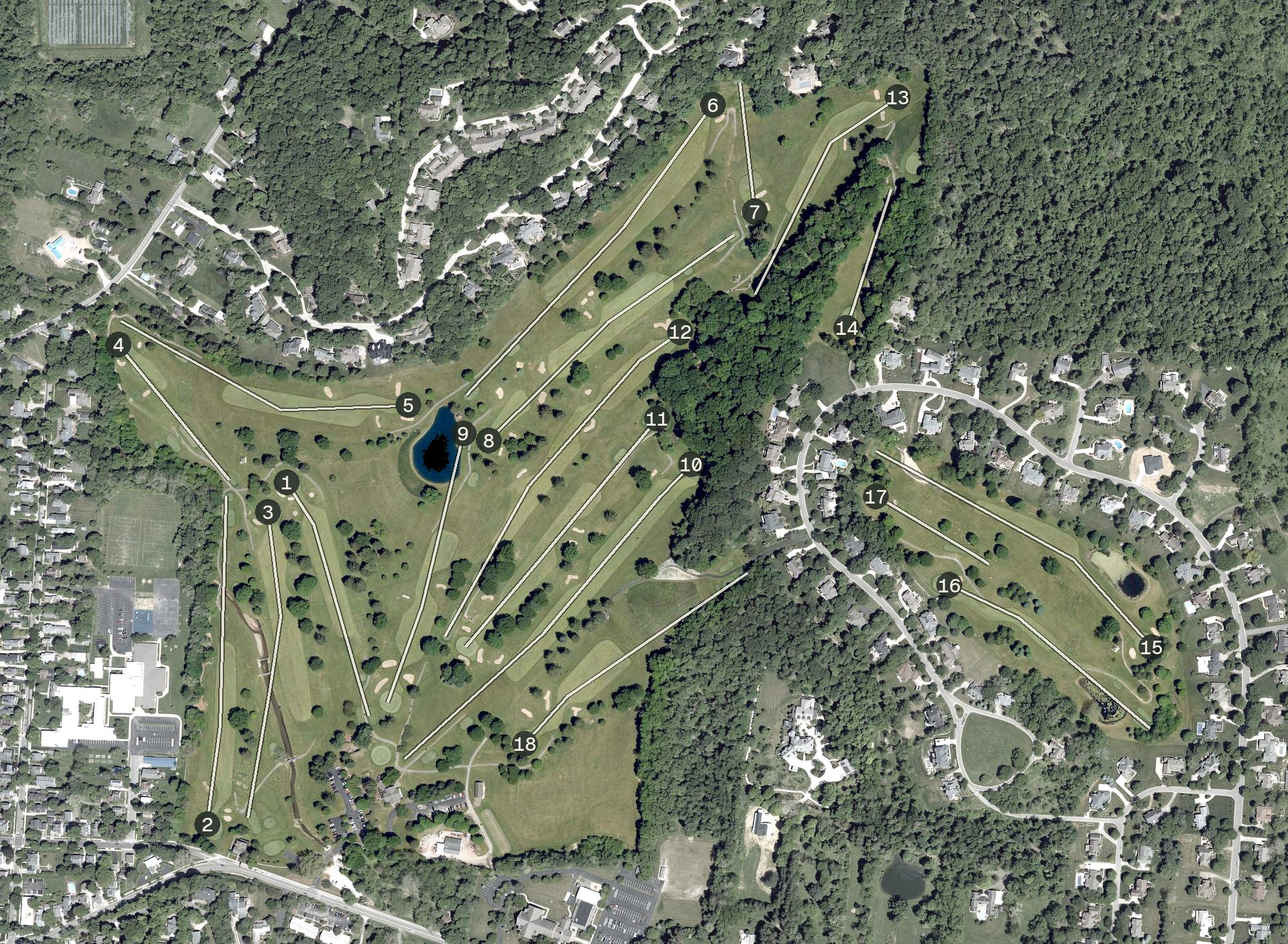 Aerial view of Denison Golf Club, OH