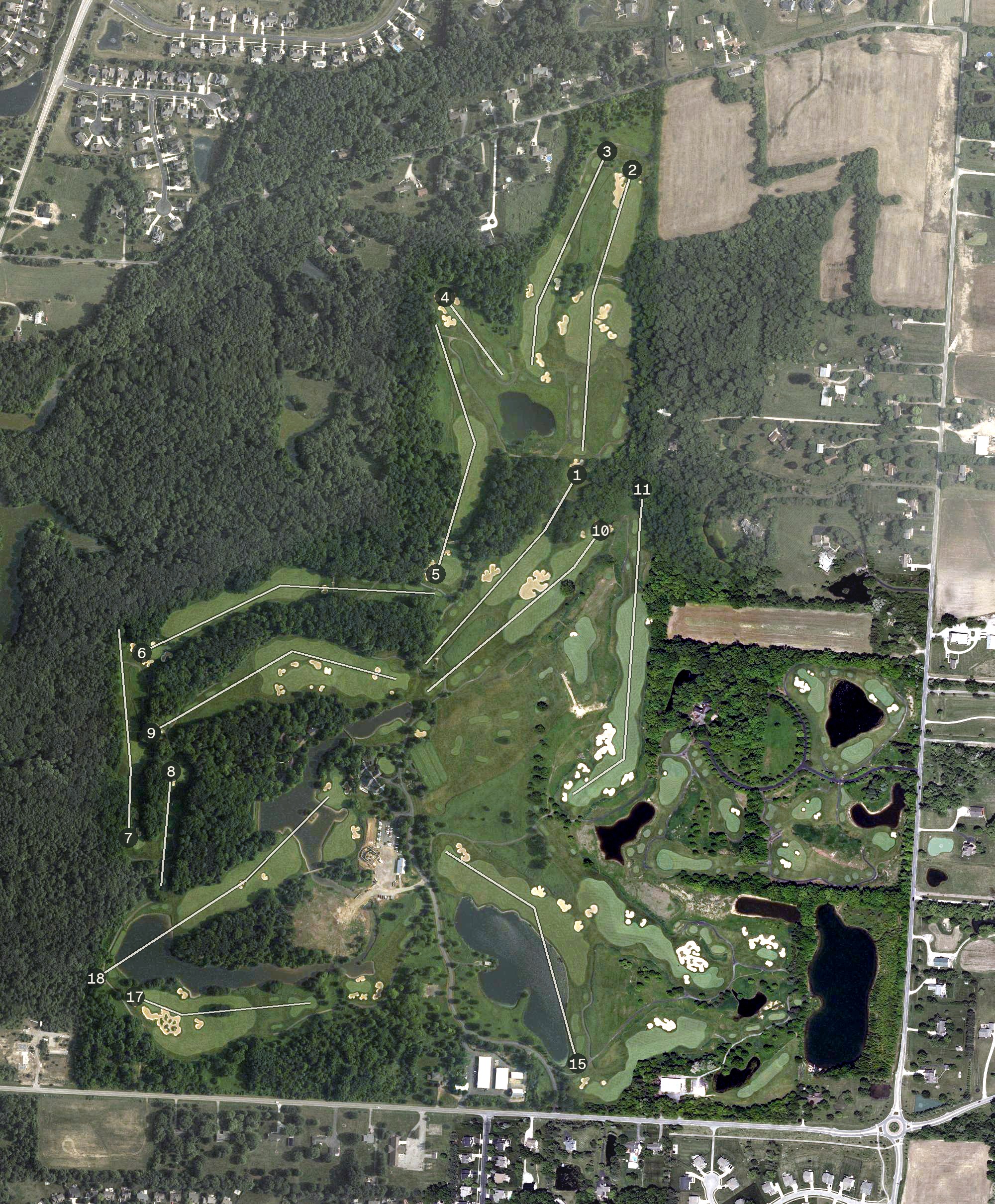 Aerial view of Double Eagle Golf Club, OH