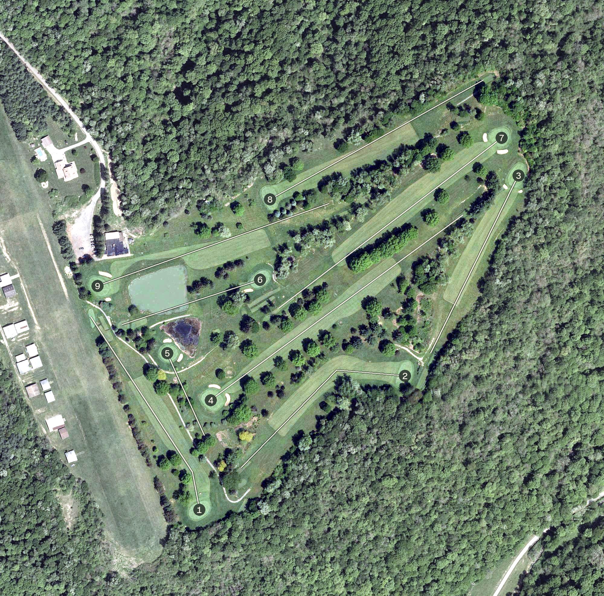 Aerial view of Dyer Country Club, OH