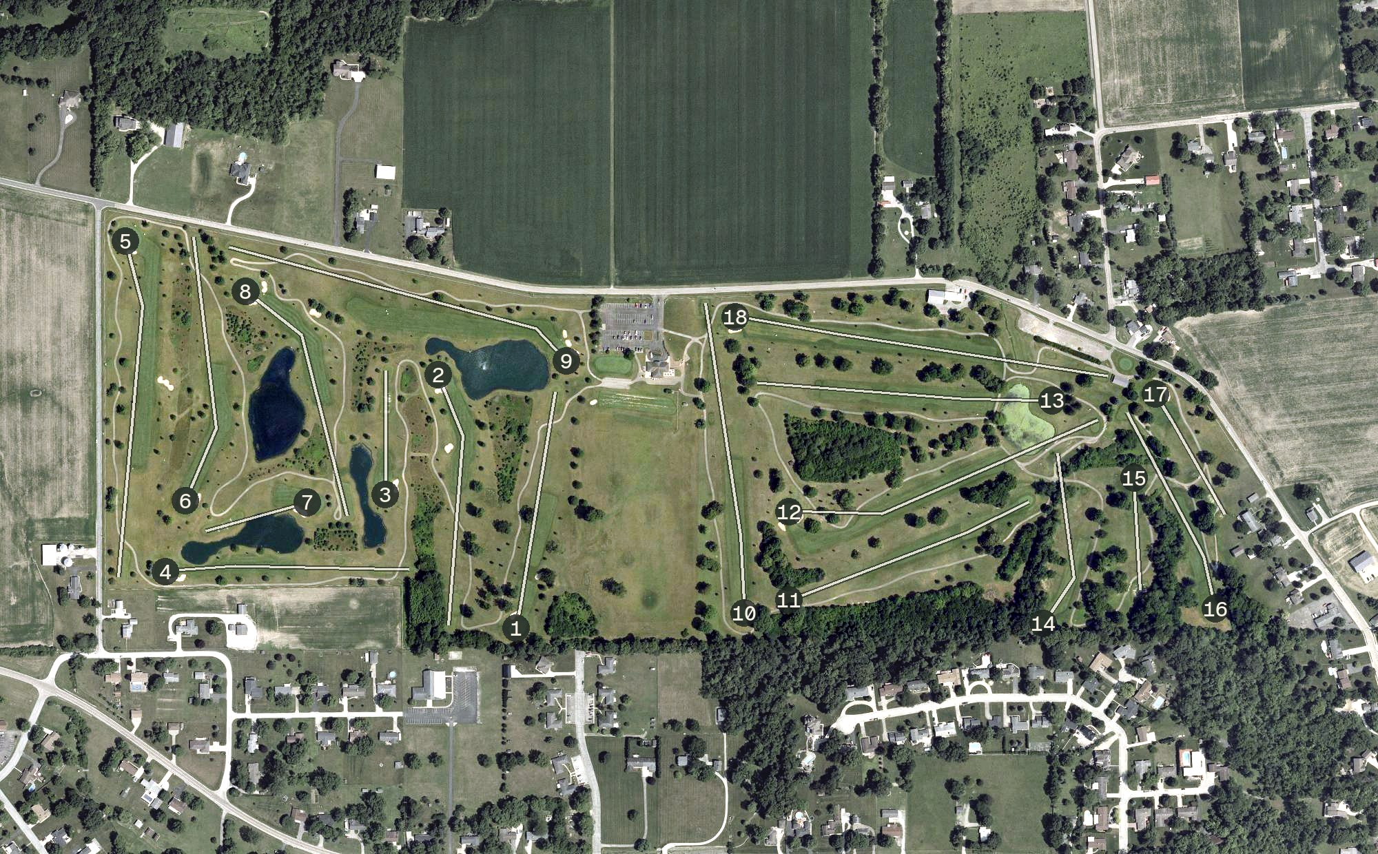 Aerial view of Echo HIlls Golf Course, OH