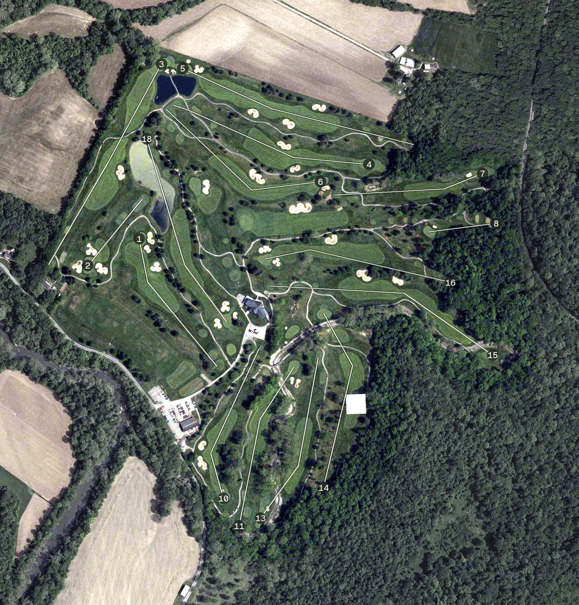 Aerial view of Elks Run Golf Club, OH