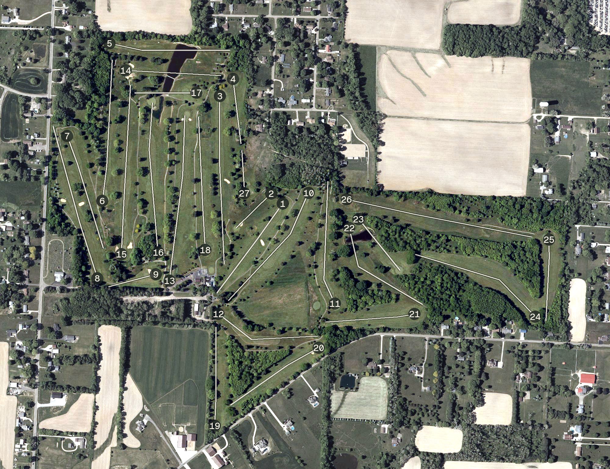 Aerial view of Elms Country Club, OH