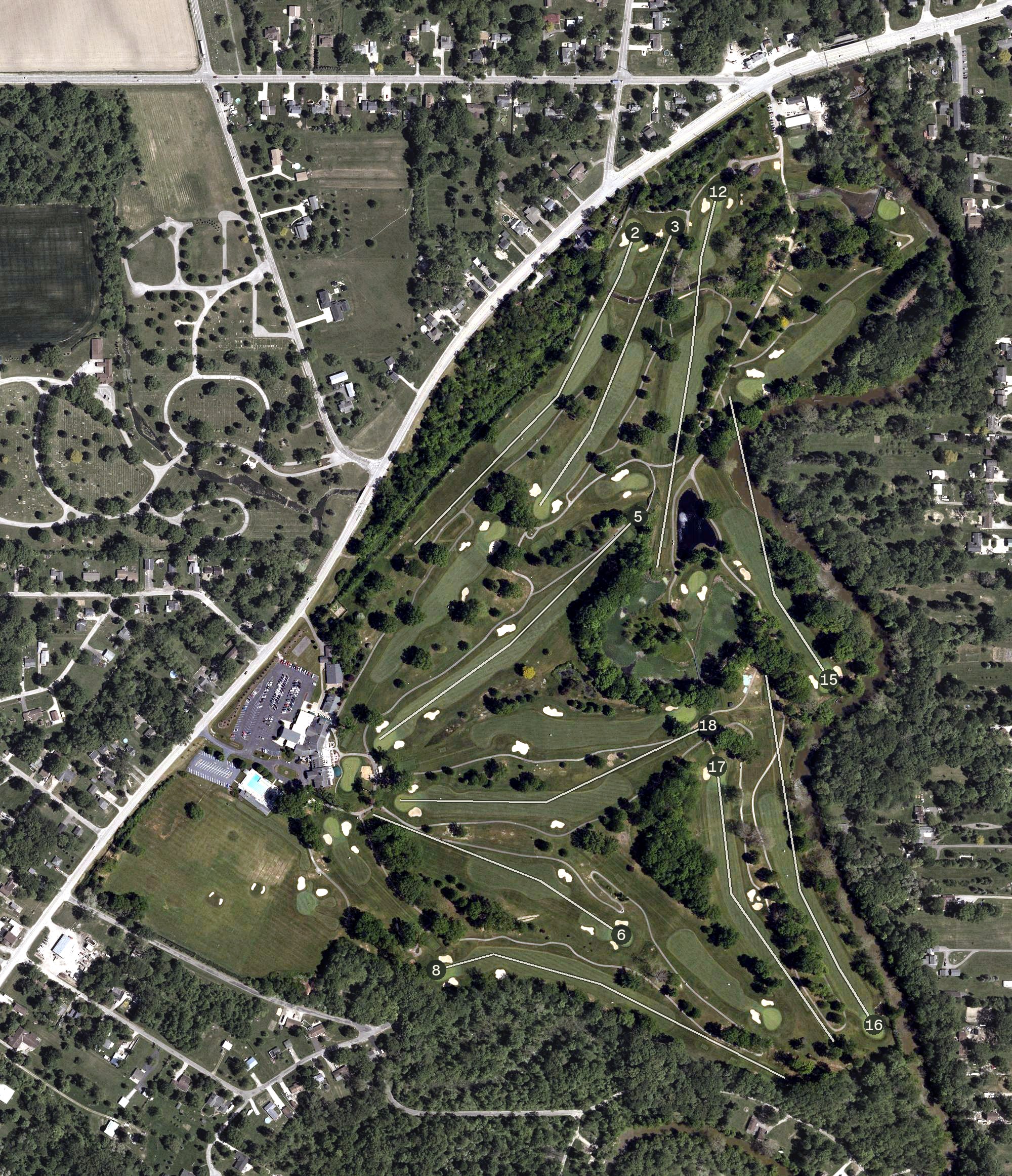 Aerial view of Elyria Country Club, OH