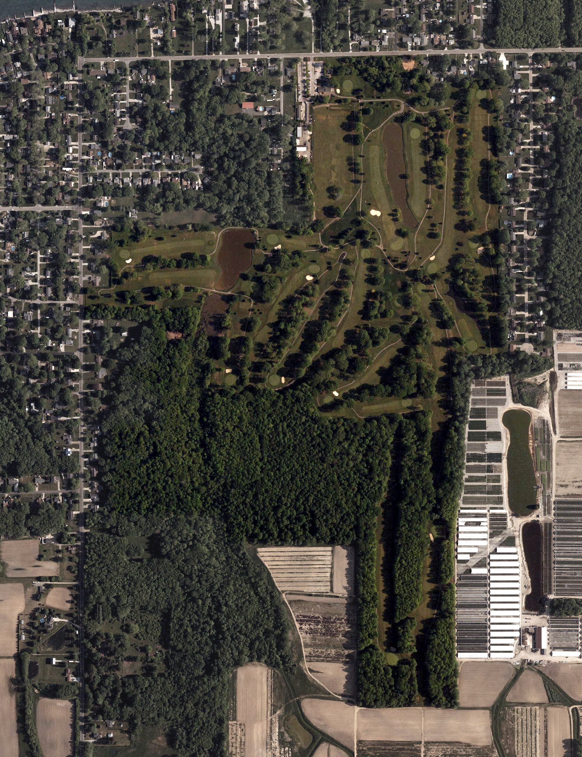 Aerial view of Erie Shores Golf Course, OH