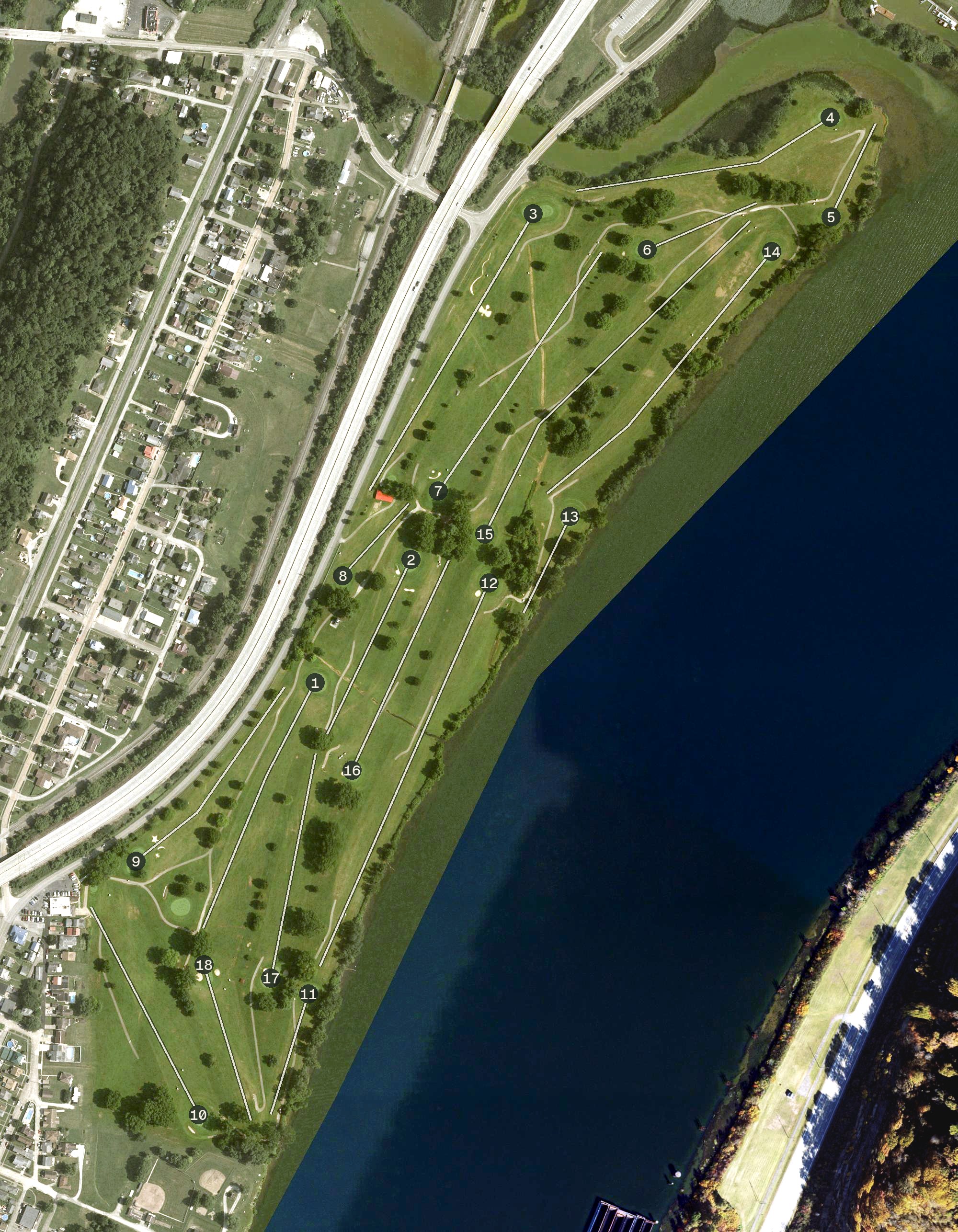 Aerial view of Fairway River Links, OH