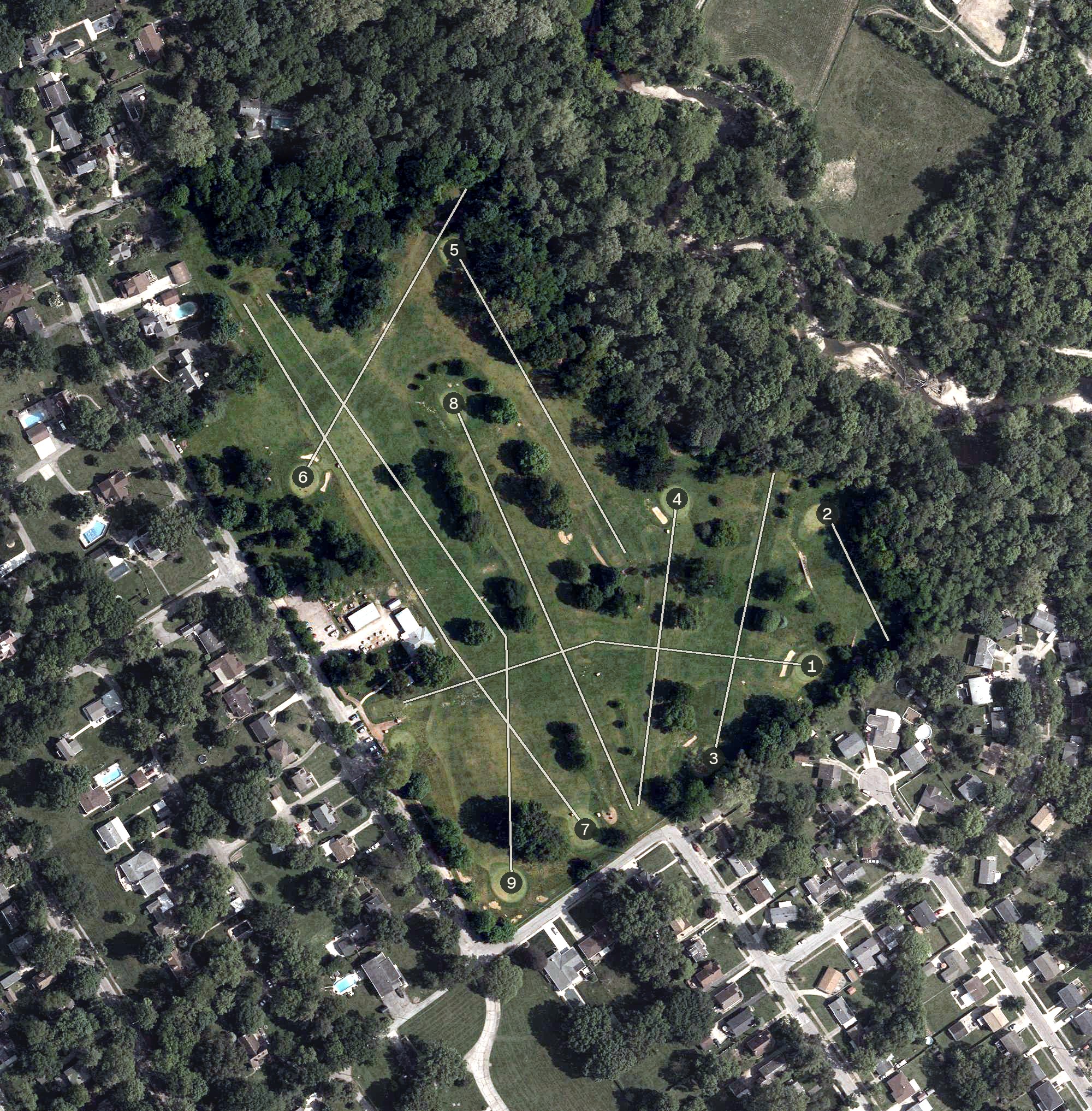 Aerial view of Fernbank Golf Course, OH