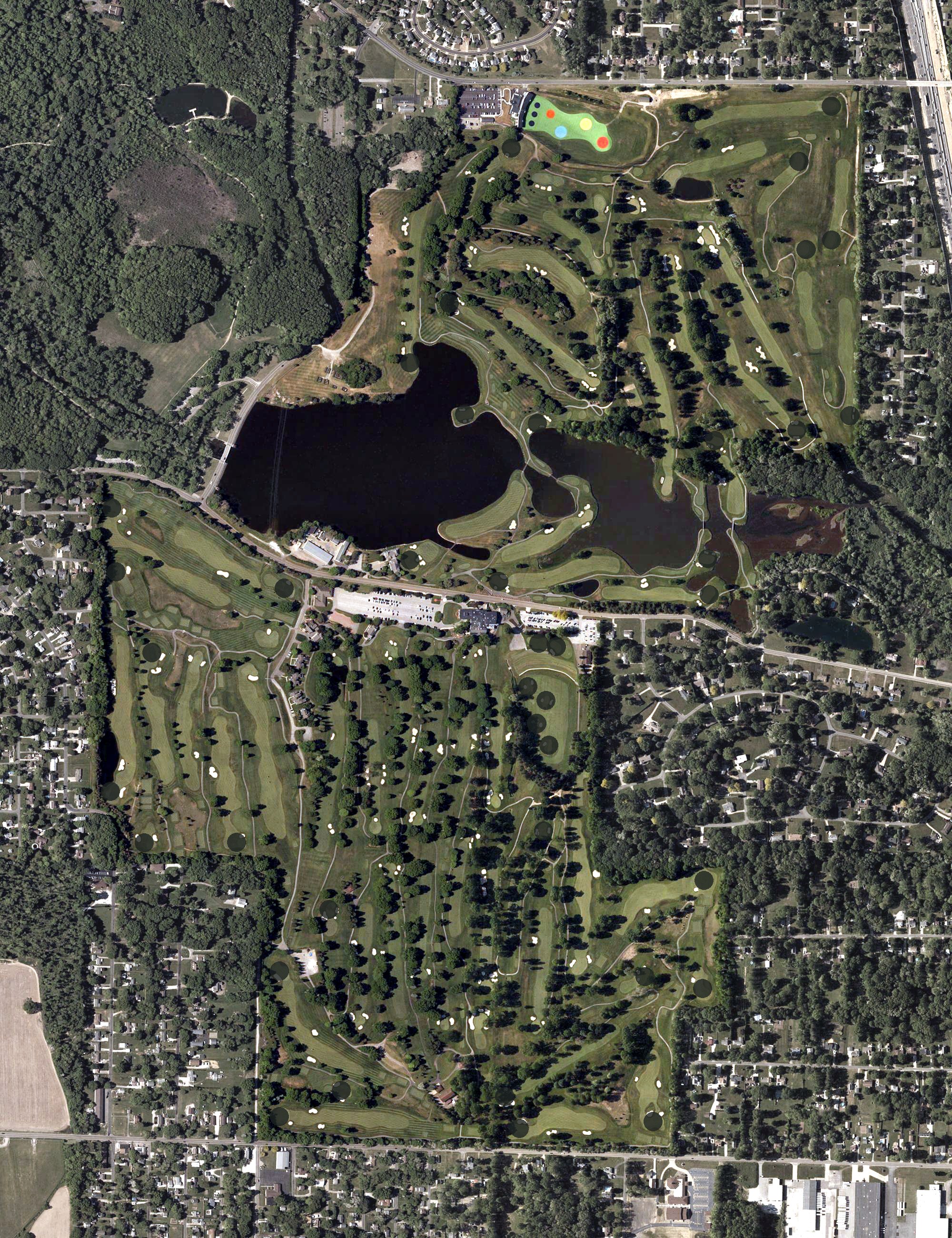 Aerial view of Firestone Country Club, OH
