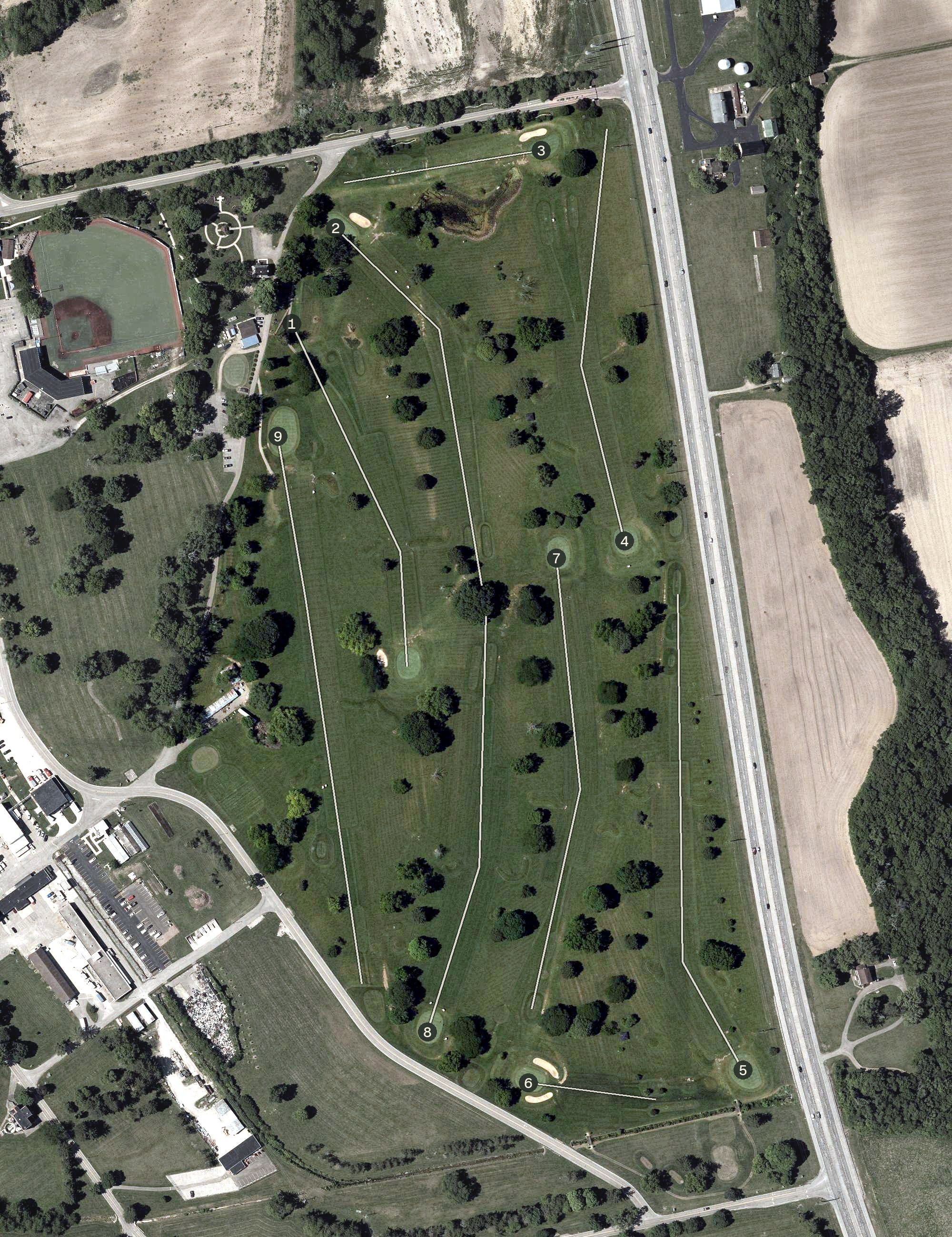 Aerial view of Forest E. Everhart Memorial Golf Course, OH