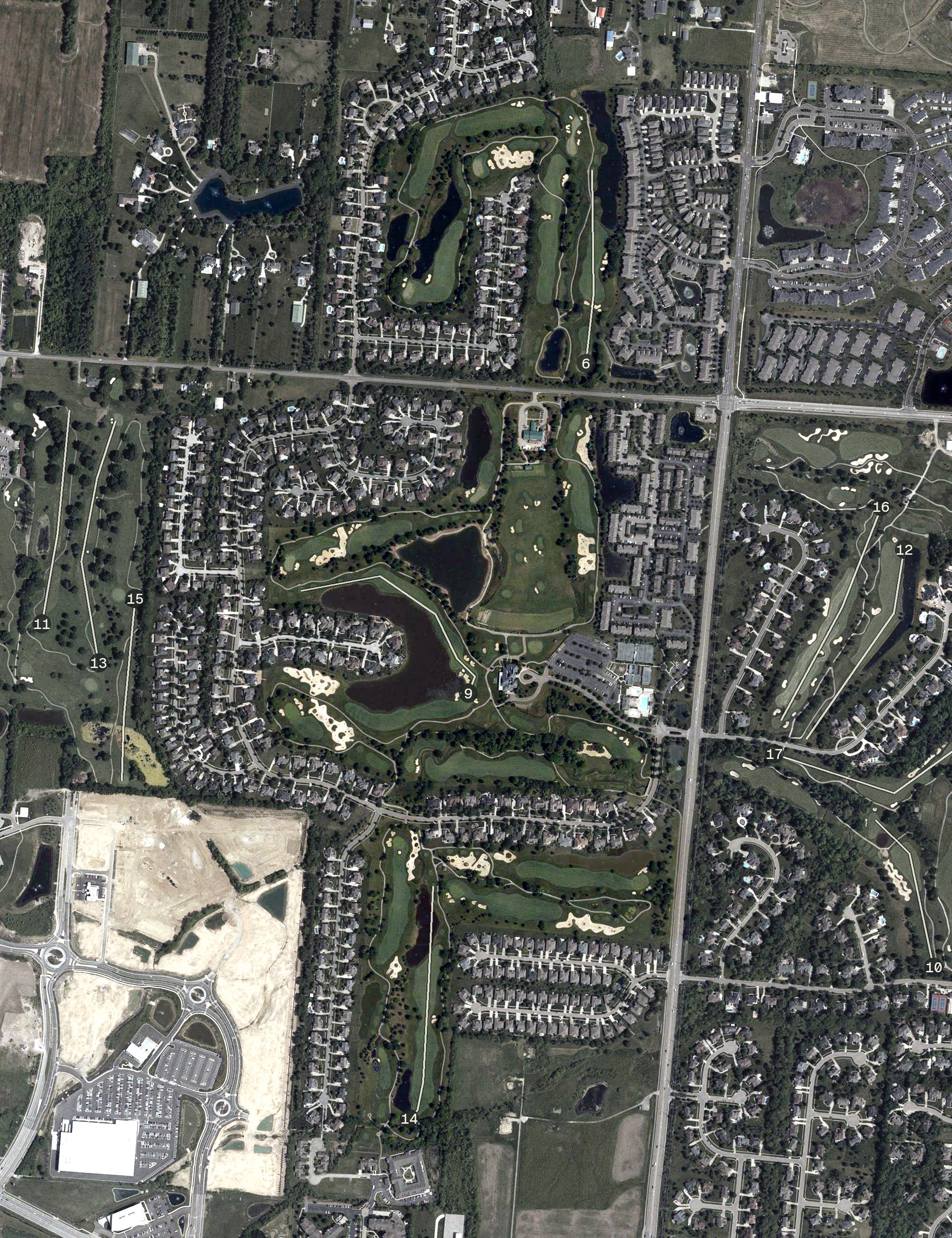 Aerial view of Four Bridges Country Club, OH