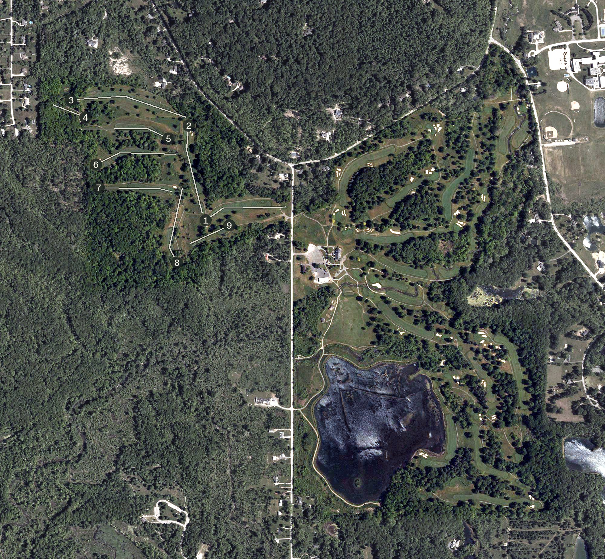 Aerial view of Fowler's Mill Golf Course, OH