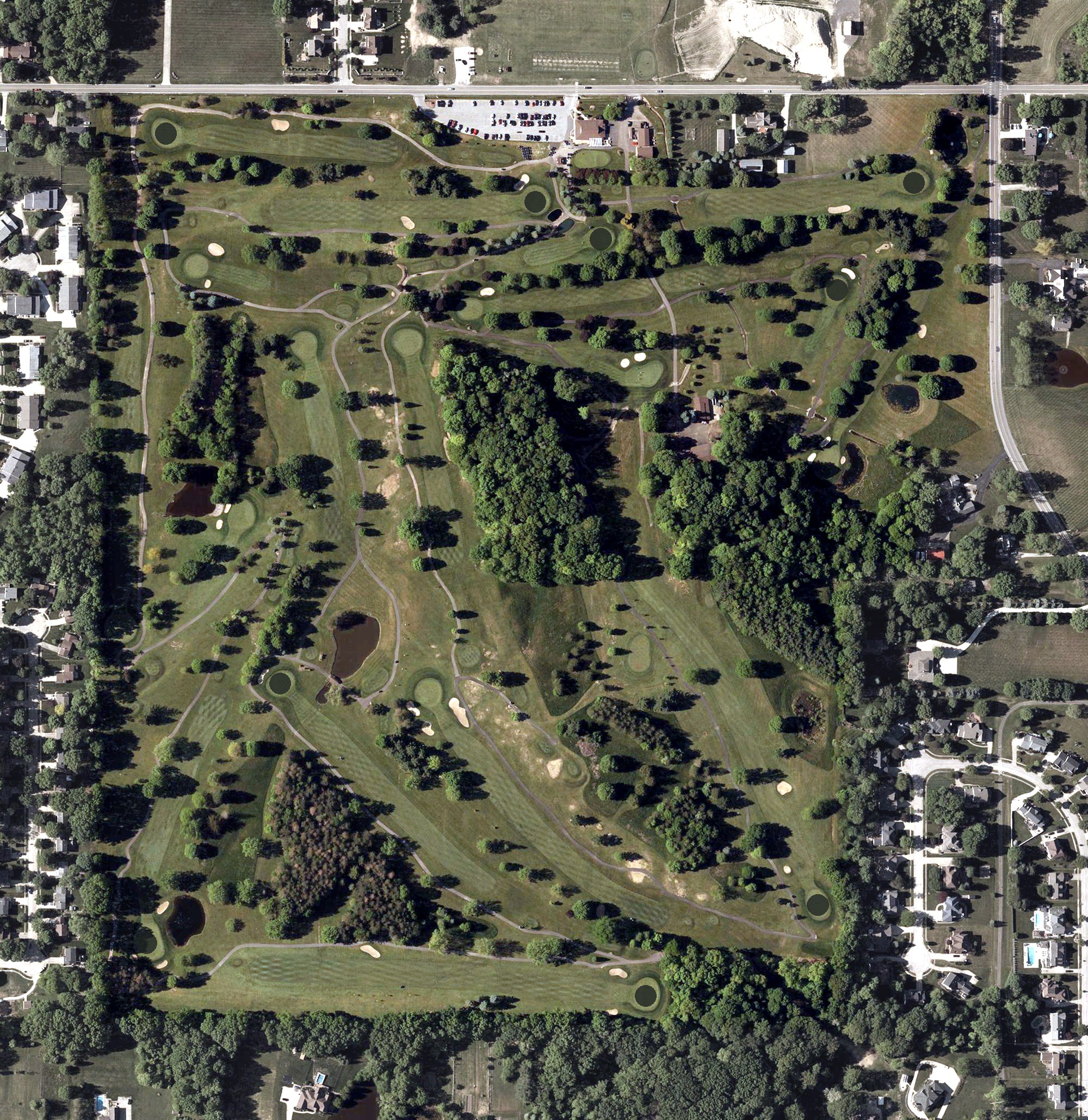 Aerial view of Fox Den Golf Course, OH