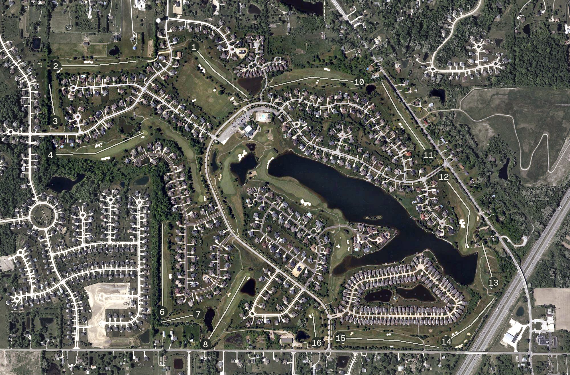 Aerial view of Fox Meadow Golf Course, OH