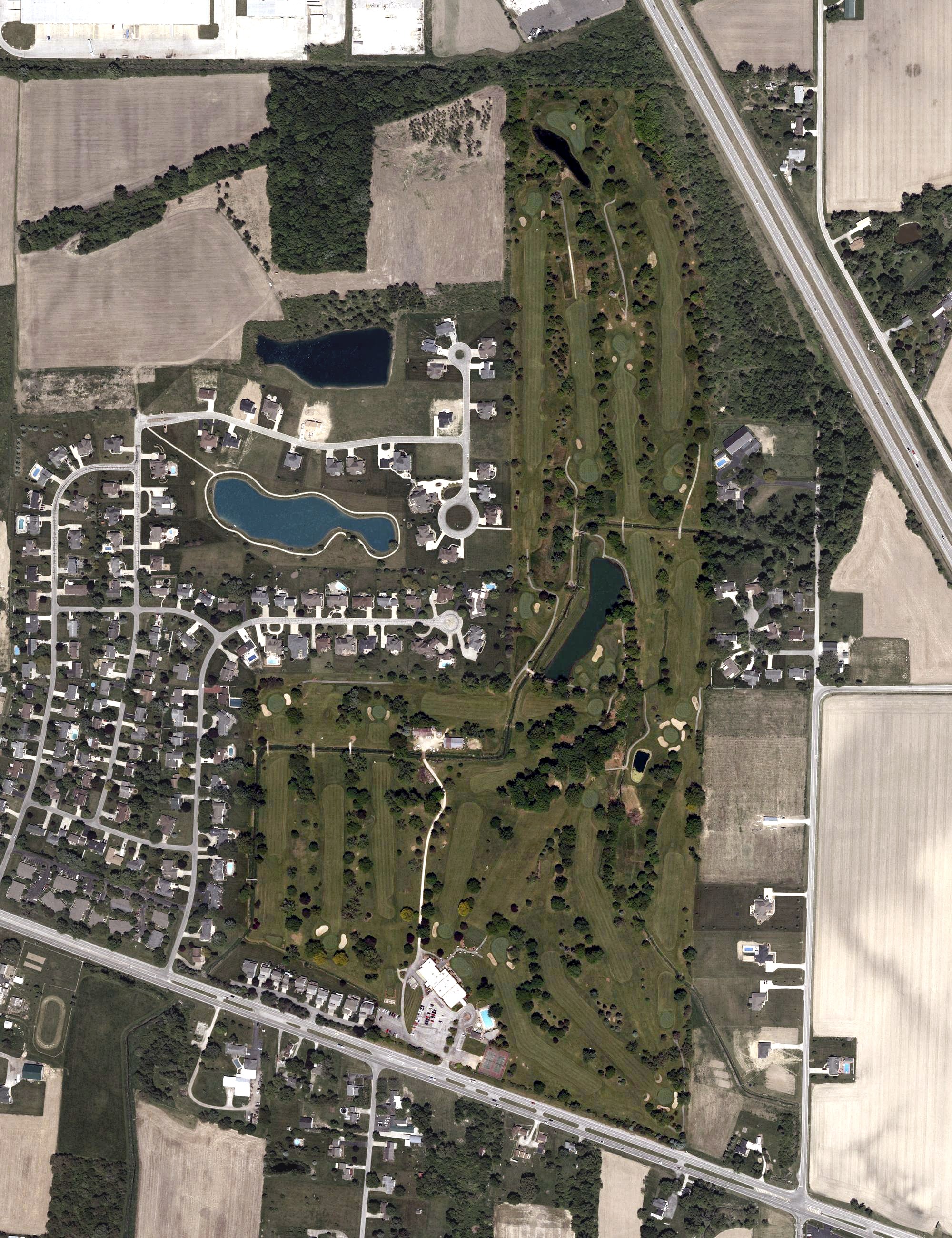 Aerial view of Fremont Country Club, OH