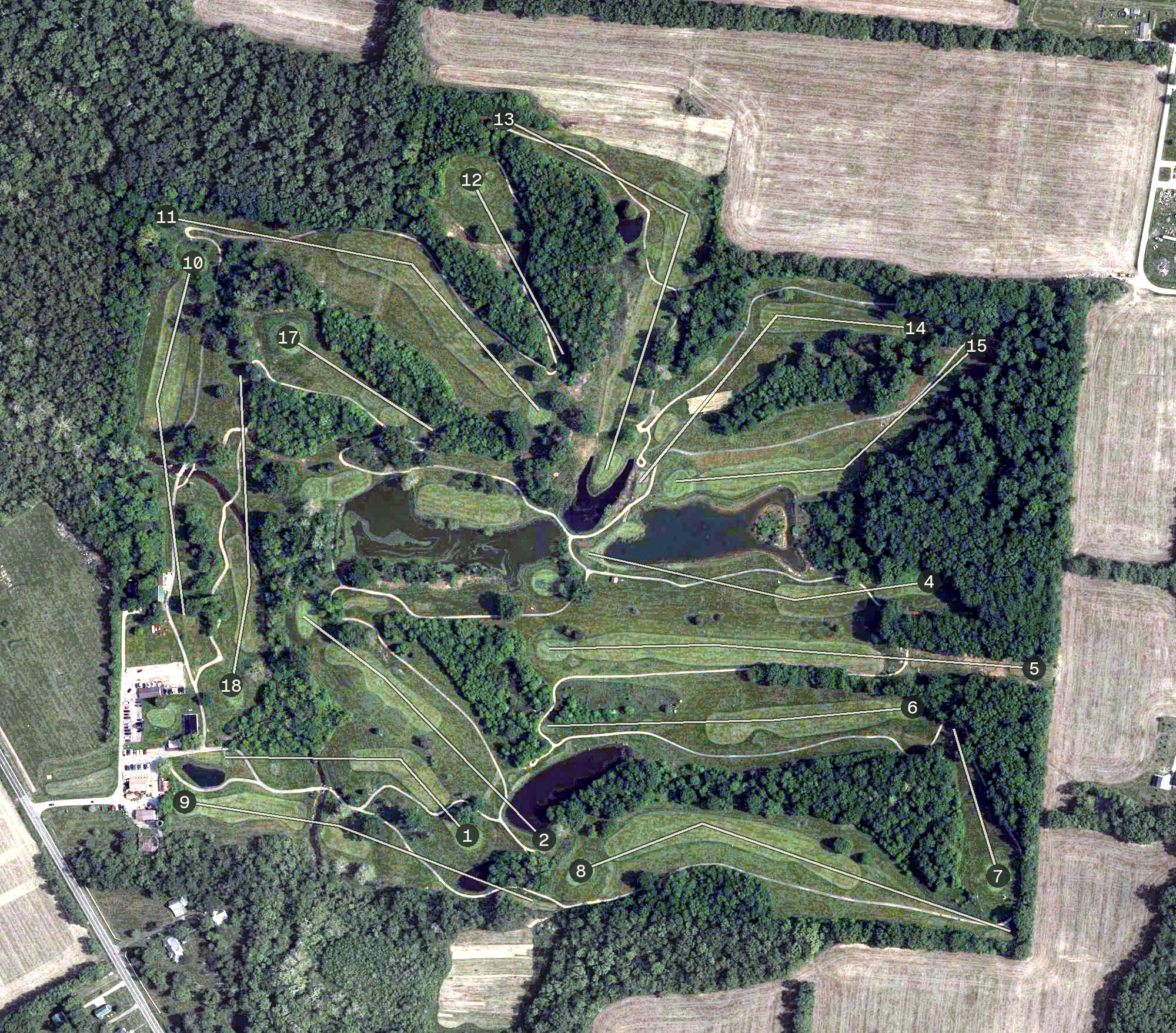 Aerial view of Friendly Meadows Golf Course, OH