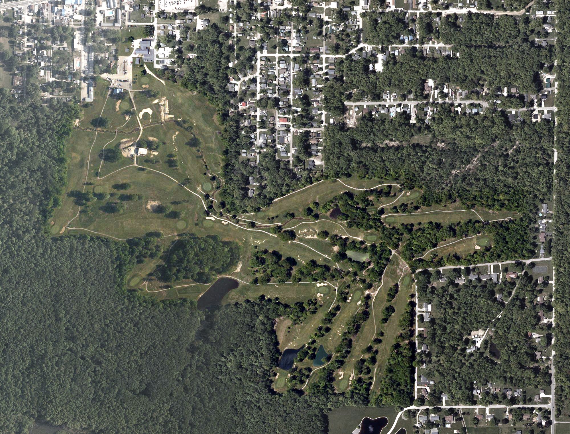 Aerial view of Geneva on-the Lake Village Golf Course, OH