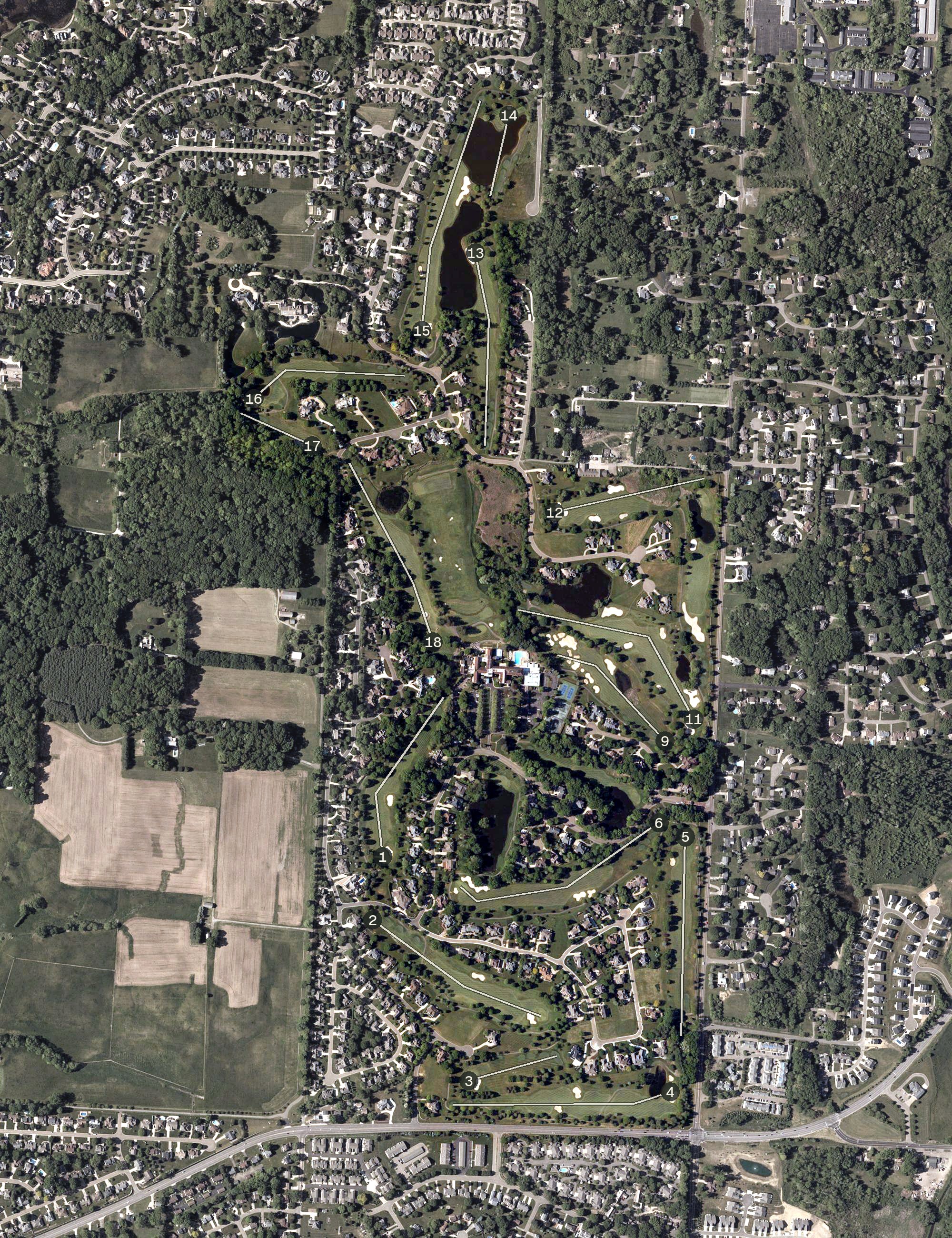 Aerial view of Glenmoor Country Club, OH