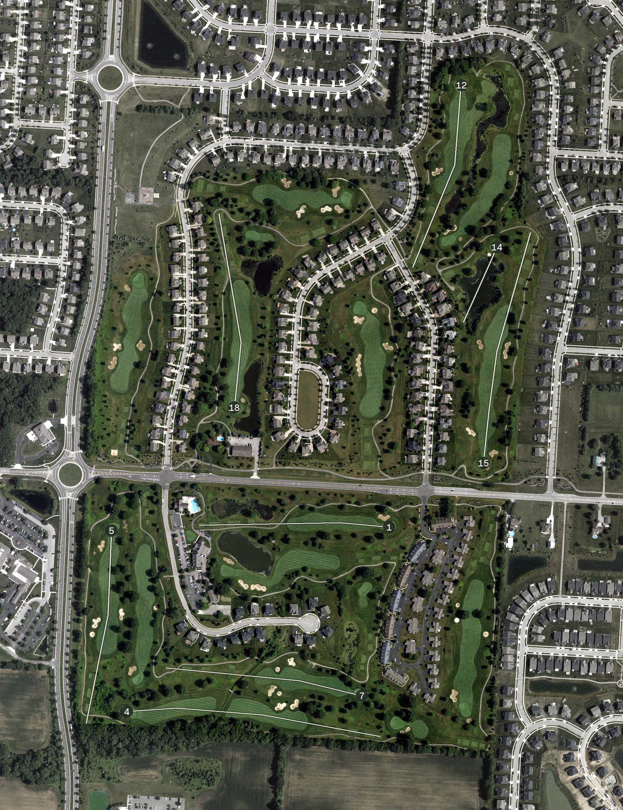 Aerial view of Glenross Golf Club, OH