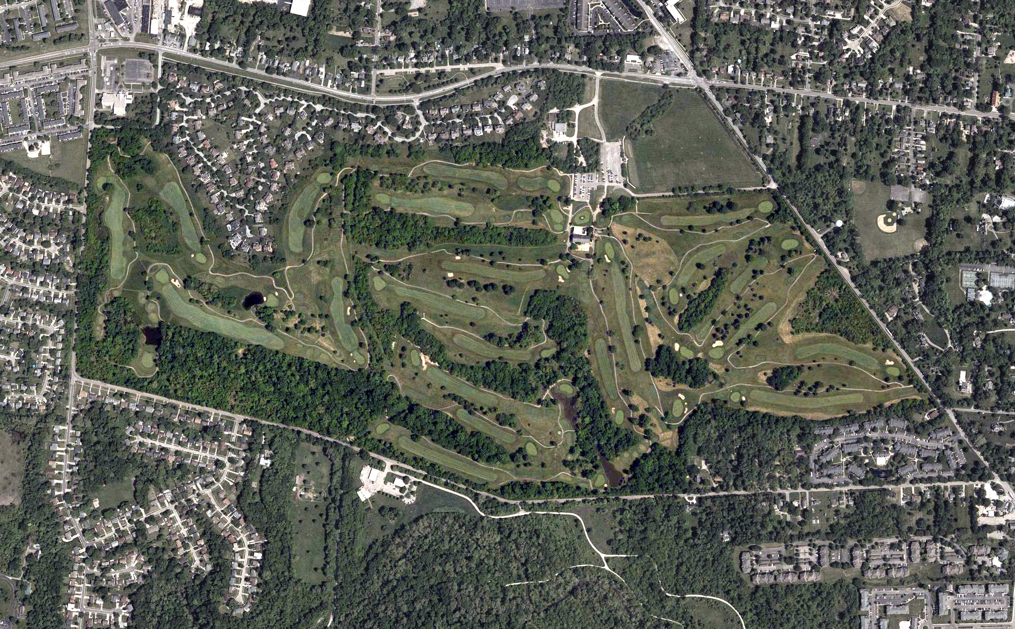 Aerial view of Glenview Golf Course, OH