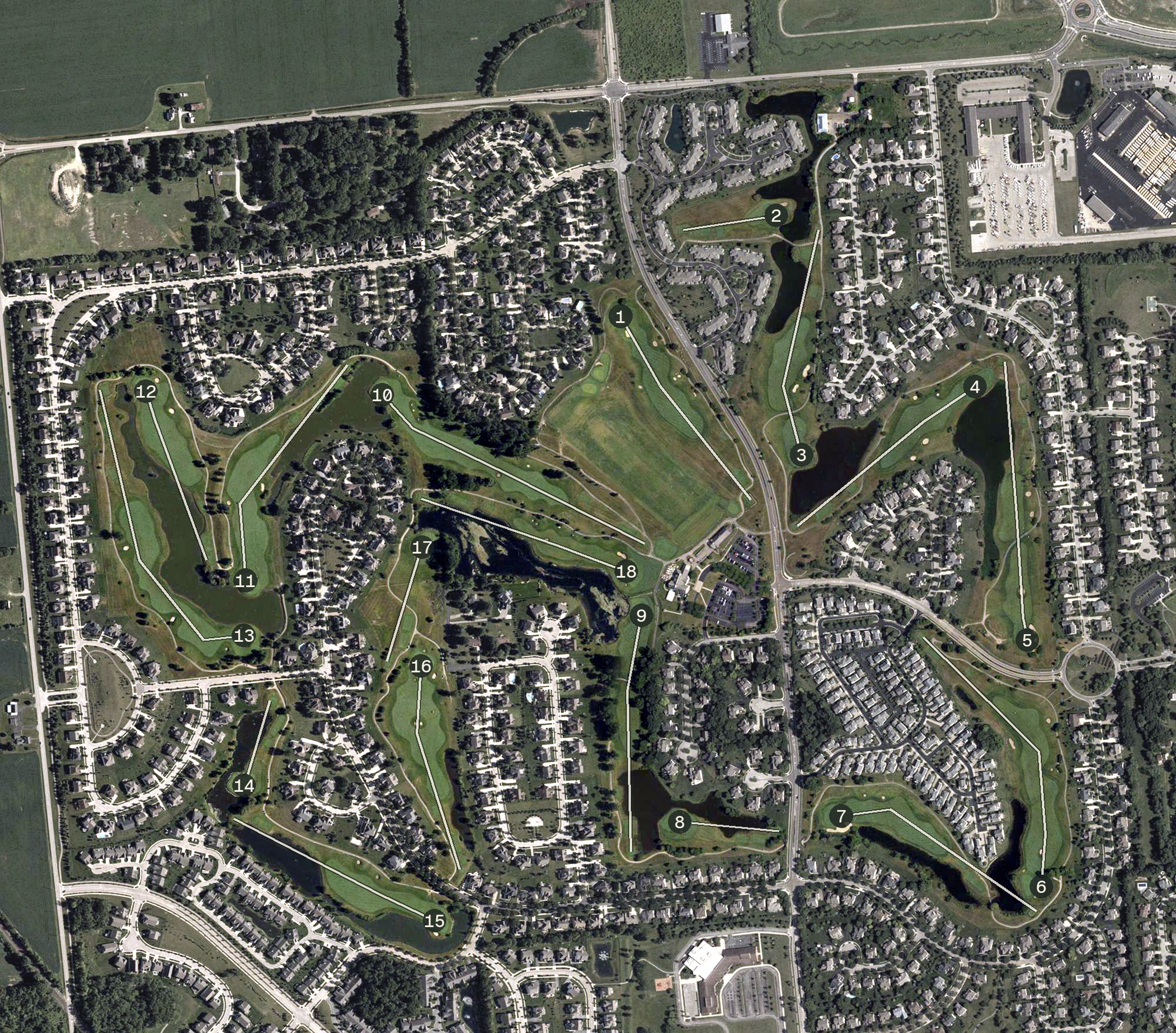 Aerial view of Golf Club of Dublin, OH