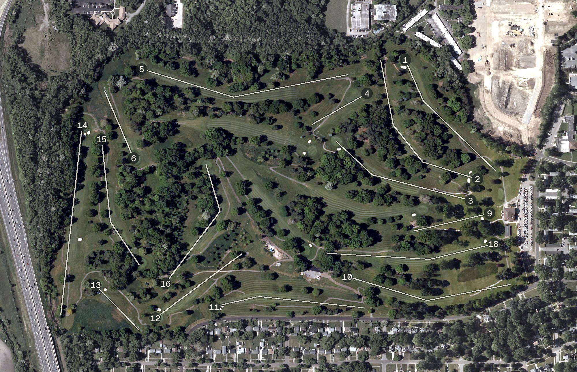 Aerial view of Goodpark Golf Course, OH