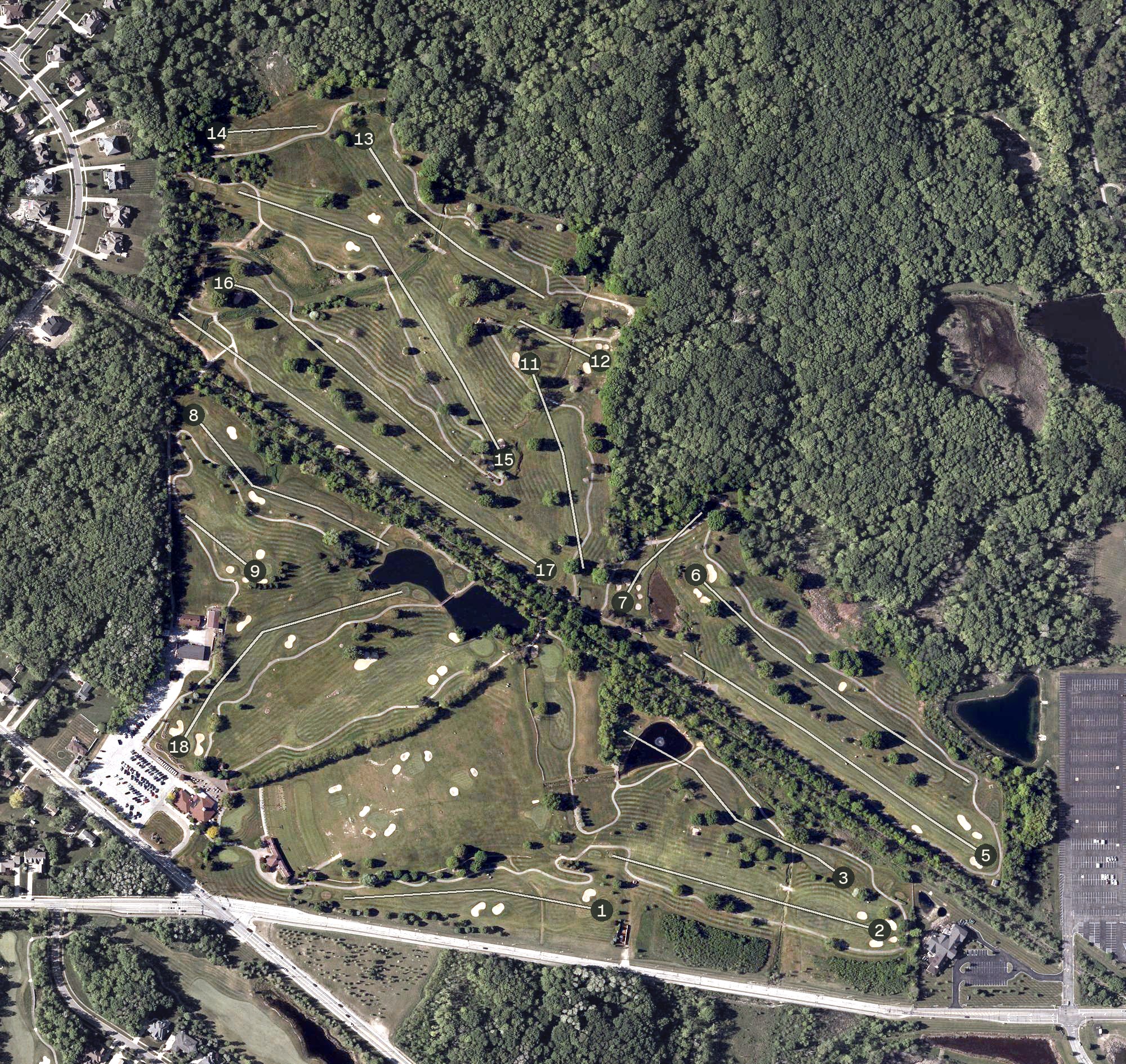 Aerial view of Grantwood Golf Course, OH