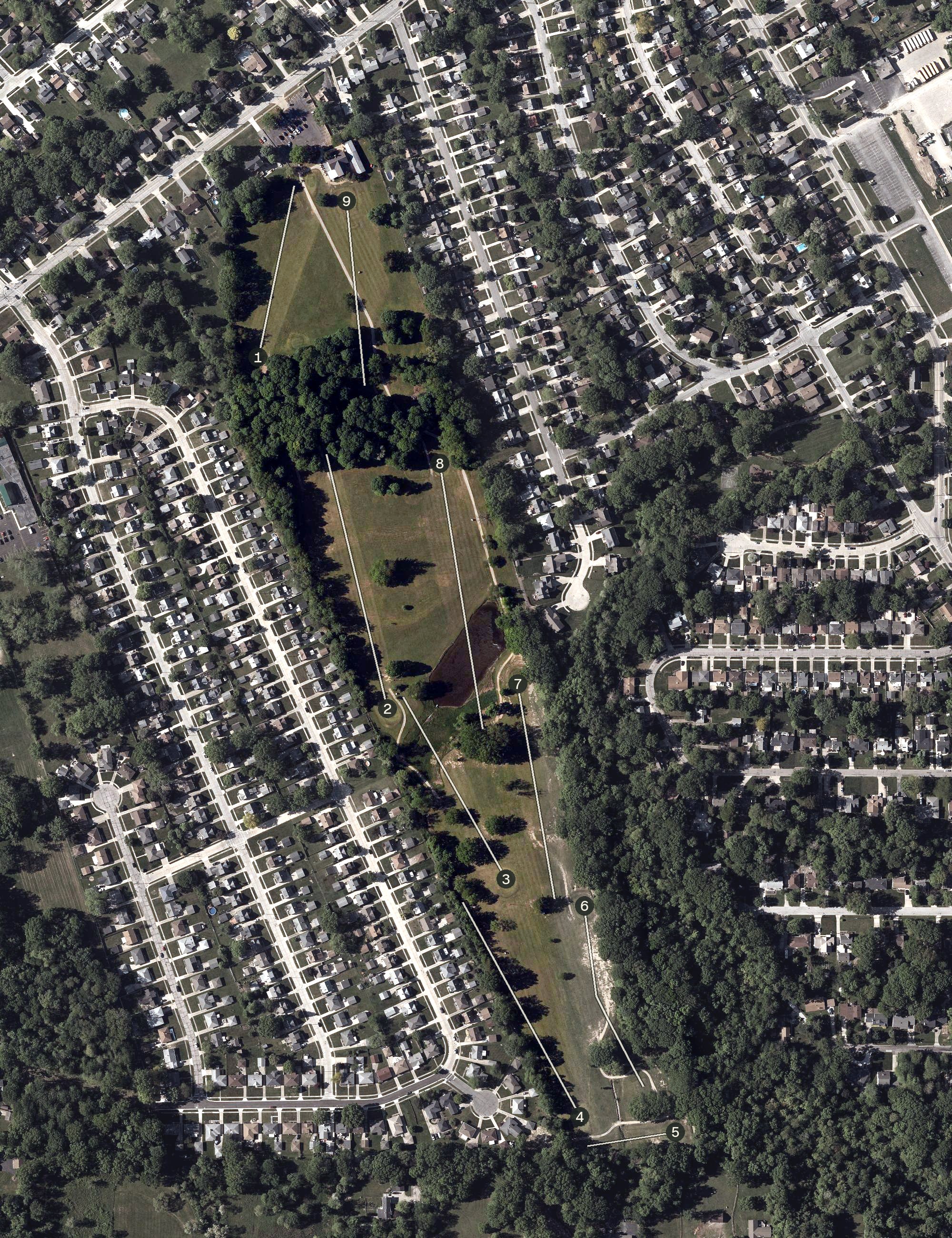 Aerial view of Green Ridge Public Golf Course, OH