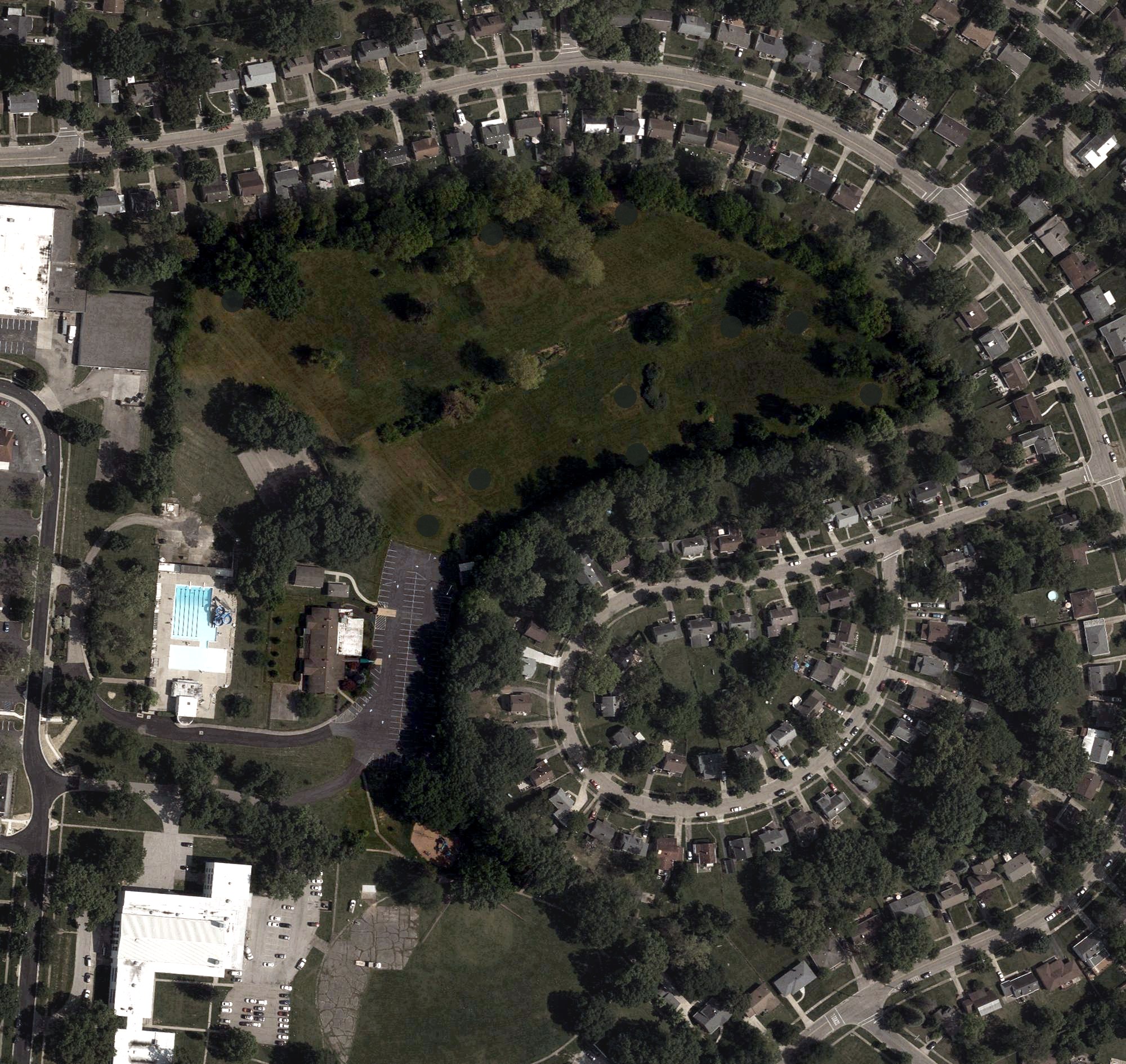 Aerial view of Greenhills Golf Course, OH