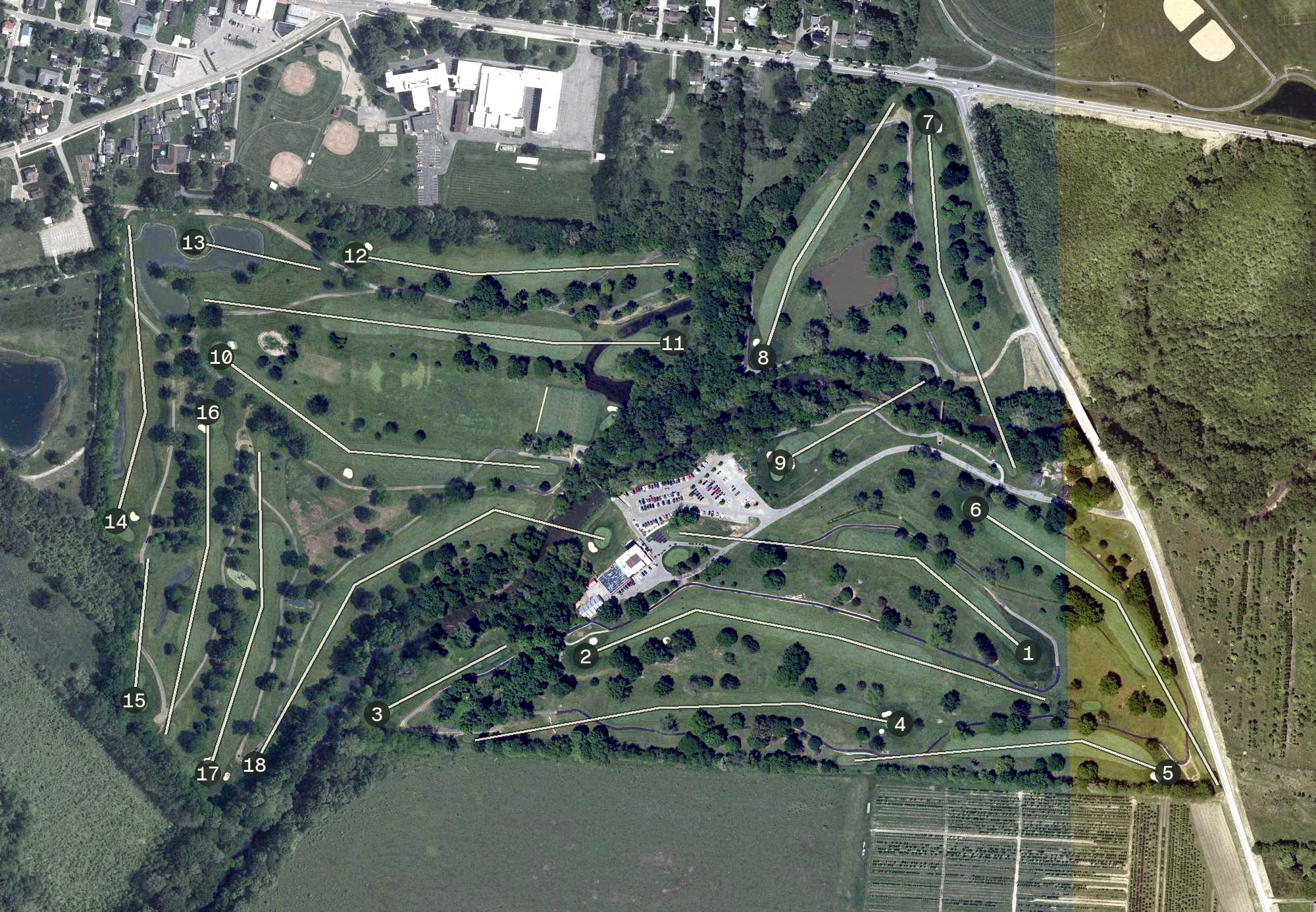 Aerial view of Groveport Municipal Golf Course, OH