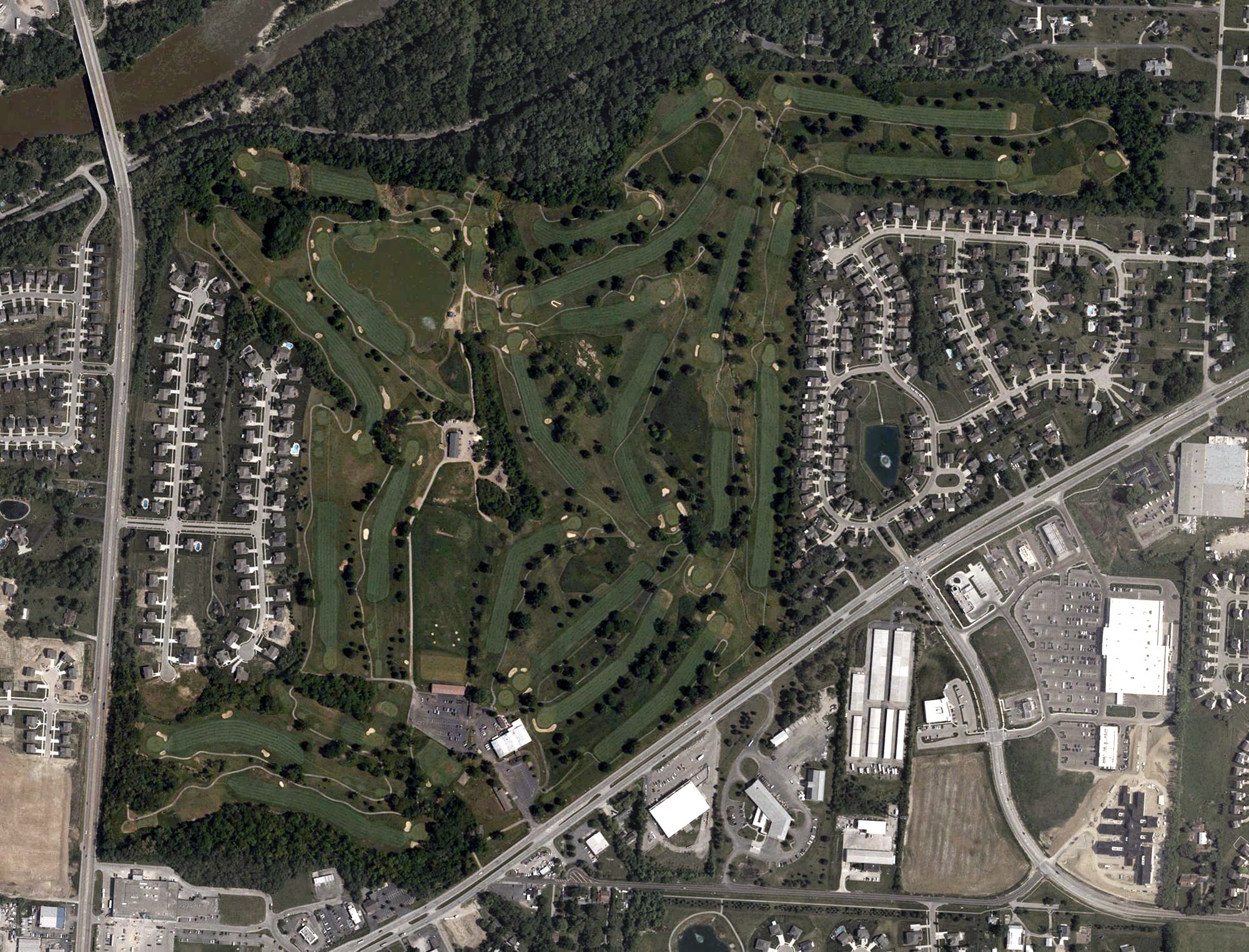 Aerial view of Hamilton Elks Golf Club, OH