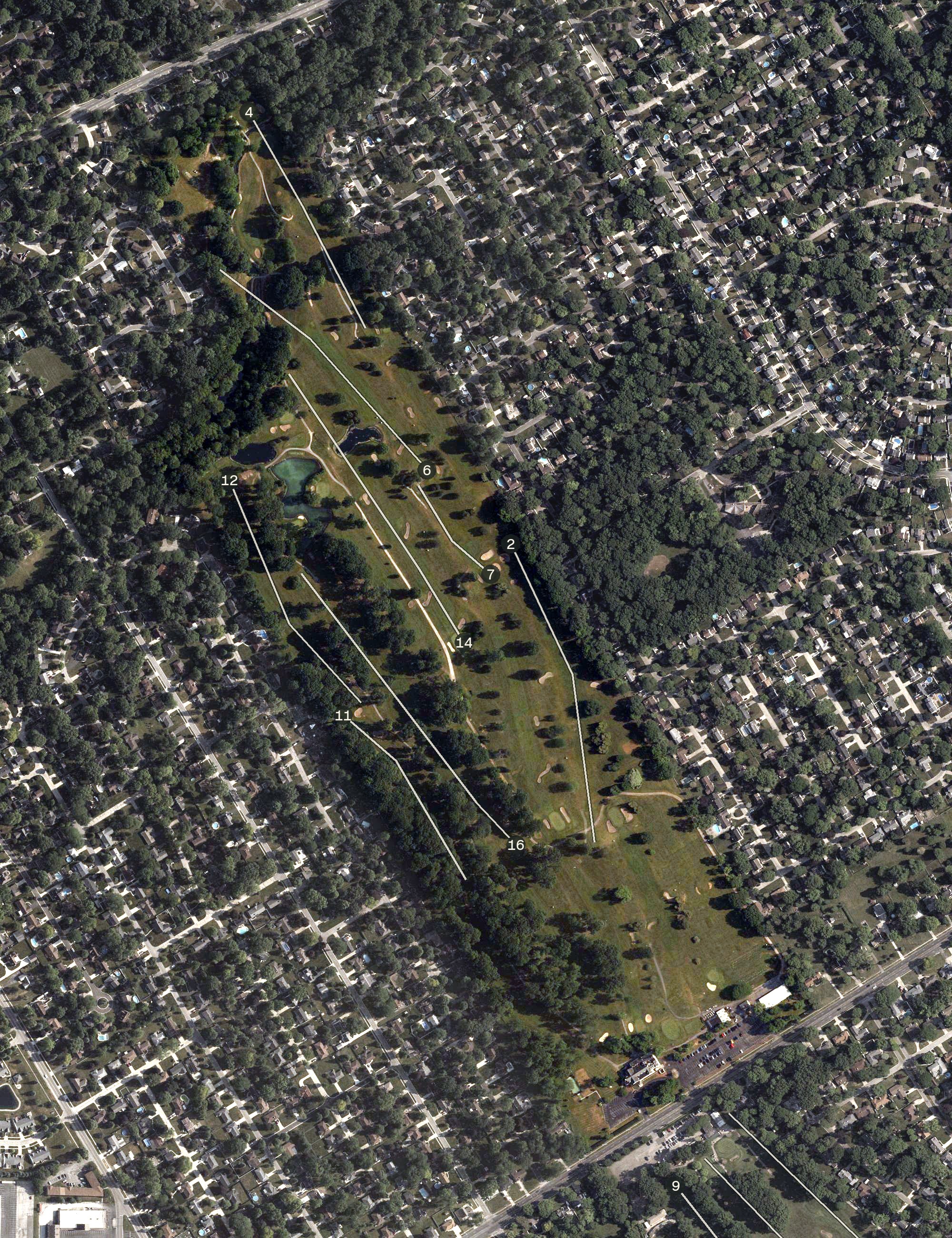 Aerial view of Heather Downs Country Club, OH
