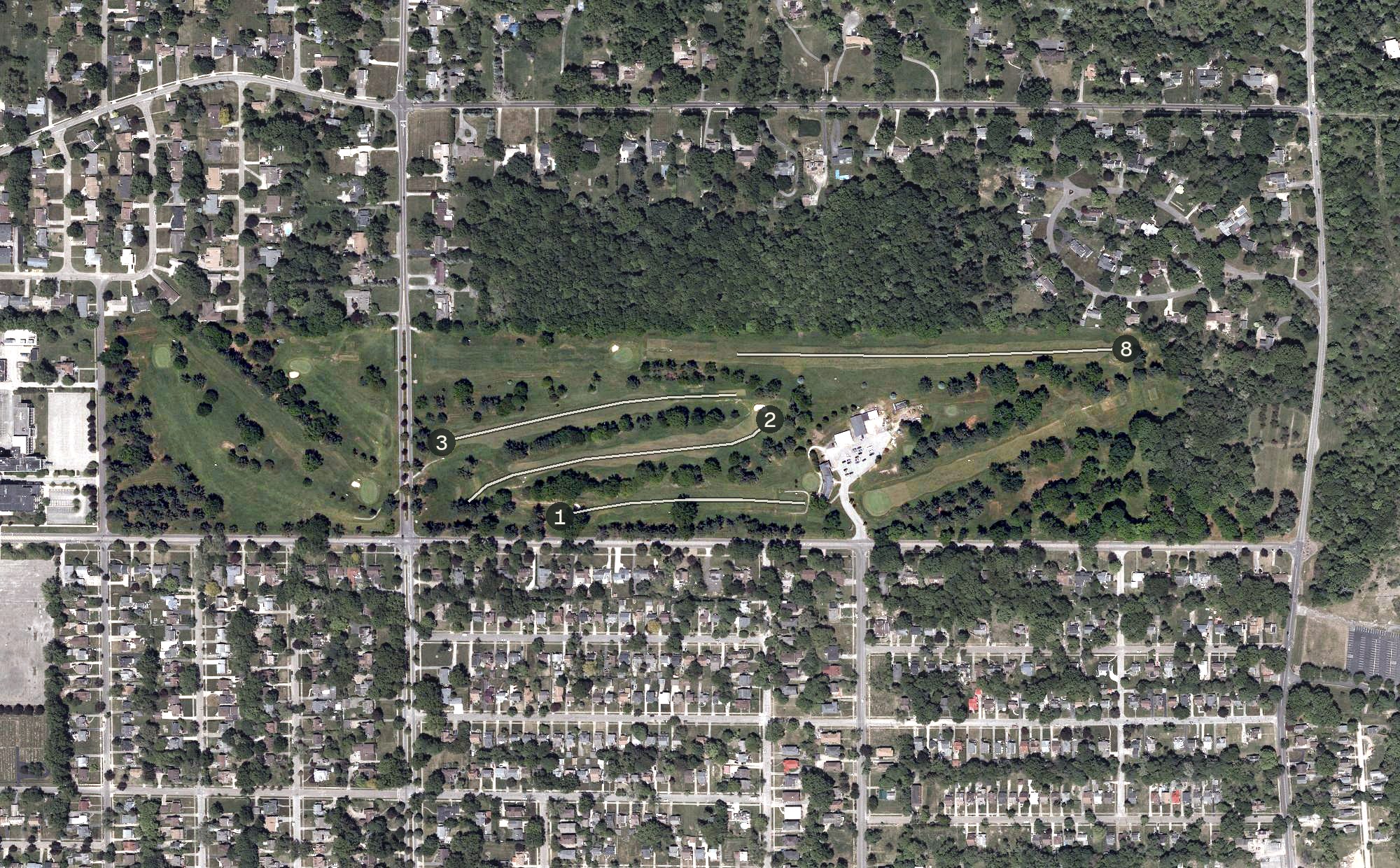 Aerial view of Henry Stambaugh Golf Course, OH