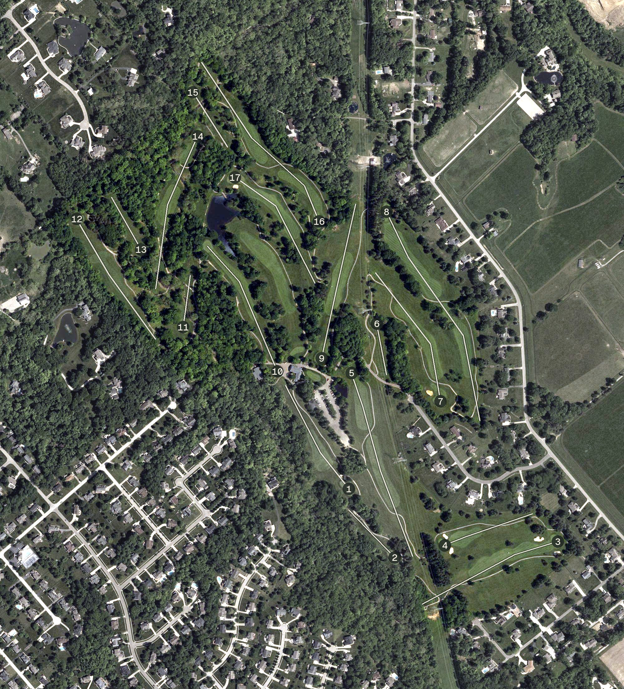 Aerial view of Hickory Woods Golf Course, OH