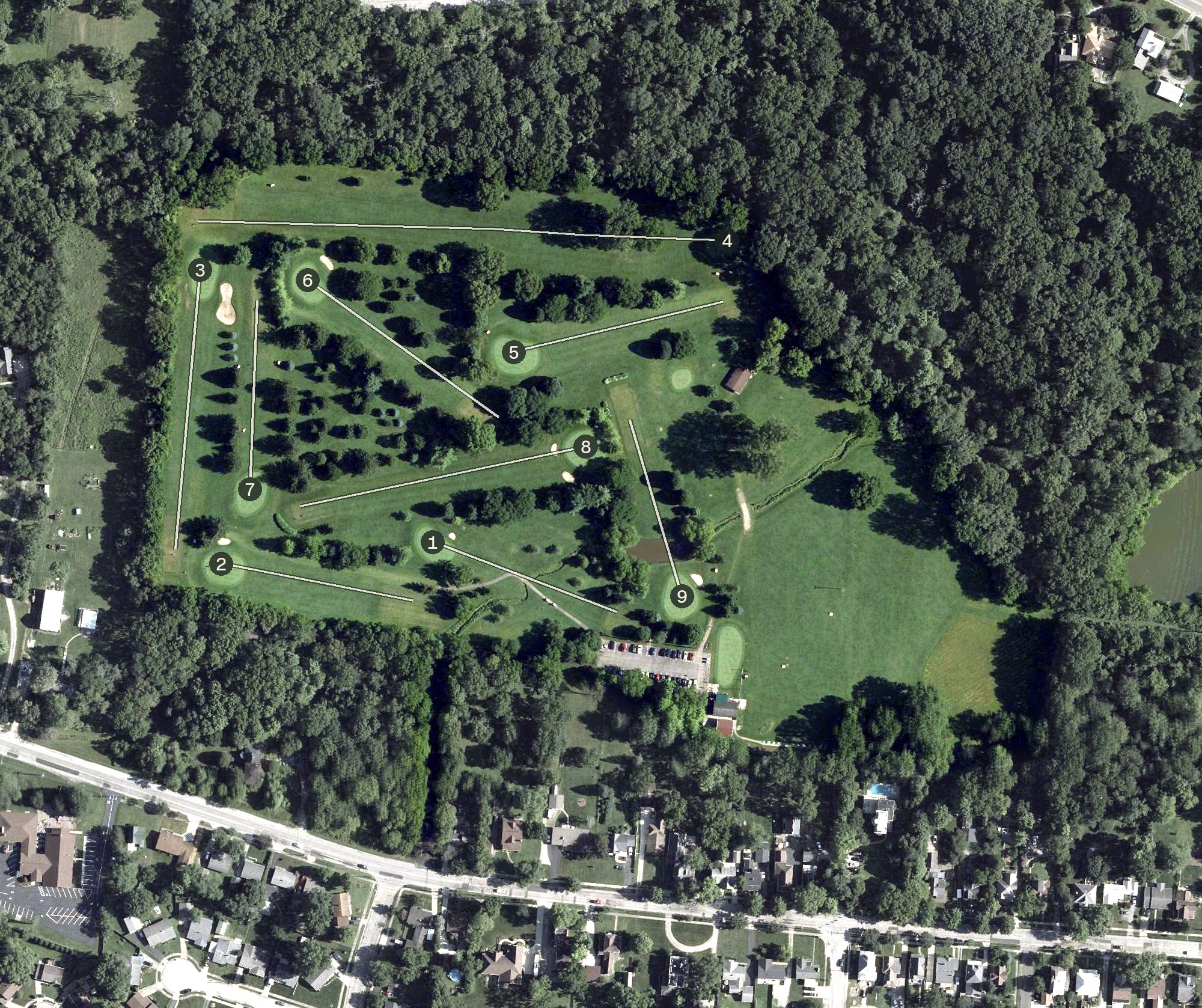 Aerial view of Hidden Valley Golf Course, OH