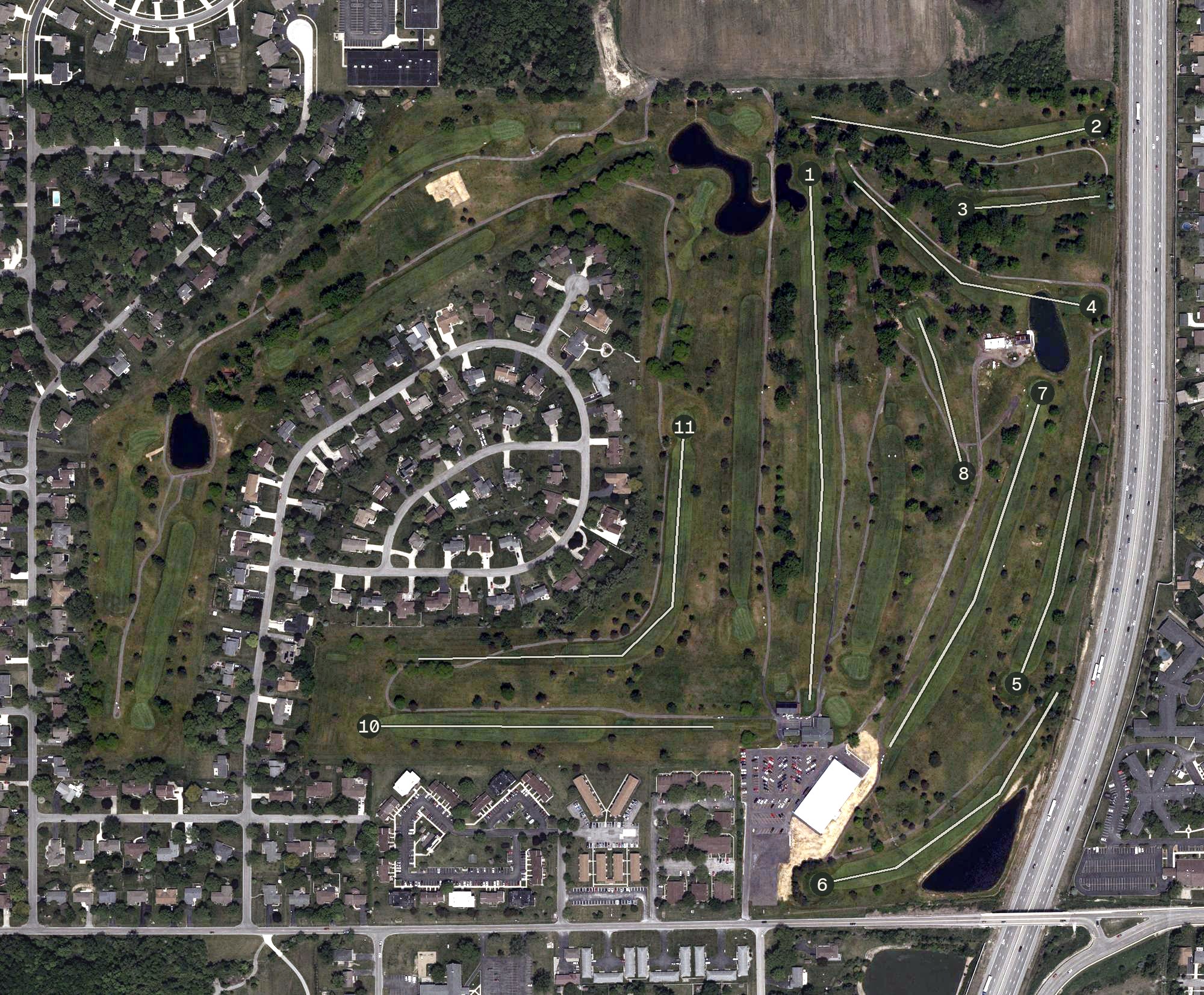 Aerial view of Hillcrest Golf Club, OH