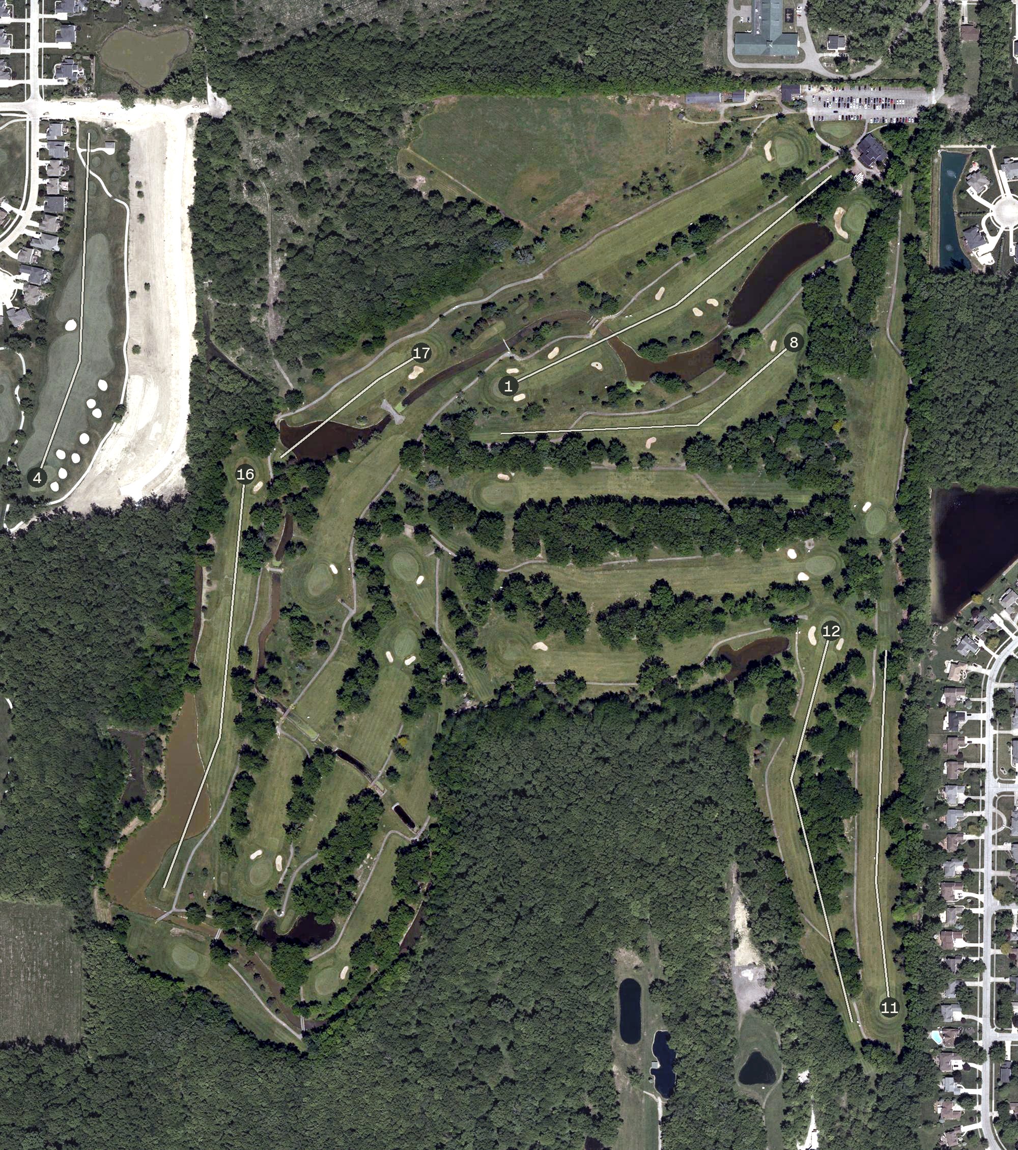 Aerial view of Hilliard Lakes Golf Club, OH