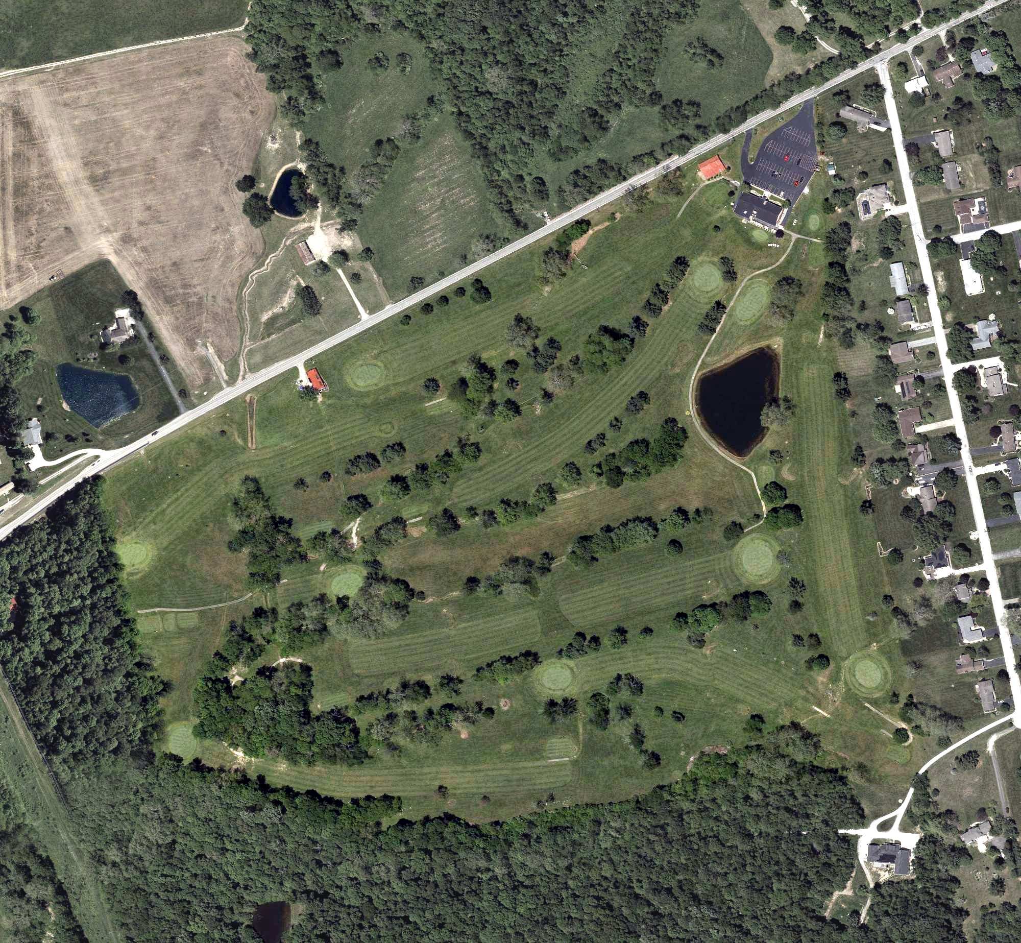 Aerial view of Hillsboro Elks Golf Course, OH