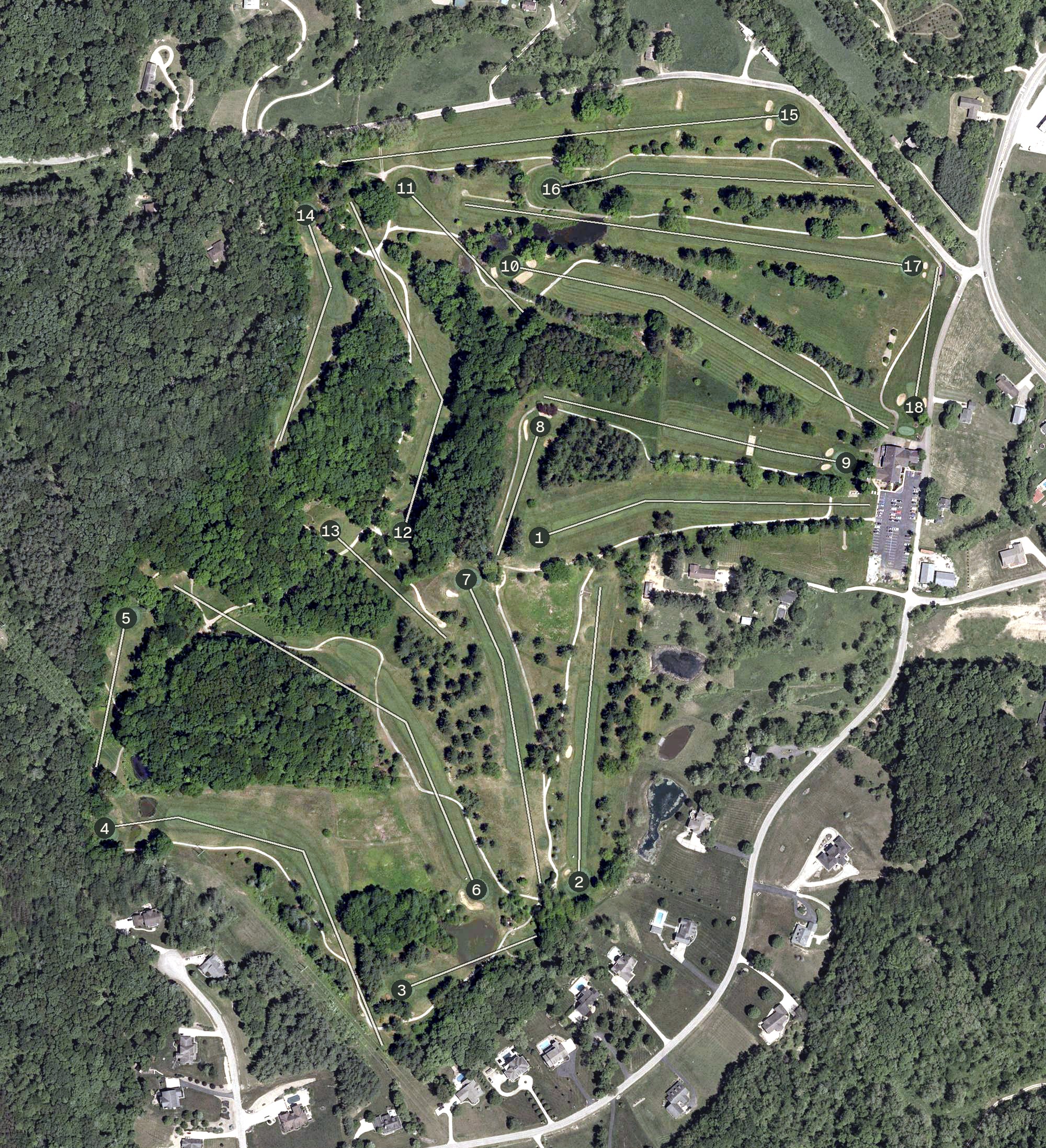 Aerial view of Hocking Hills Golf Club, OH