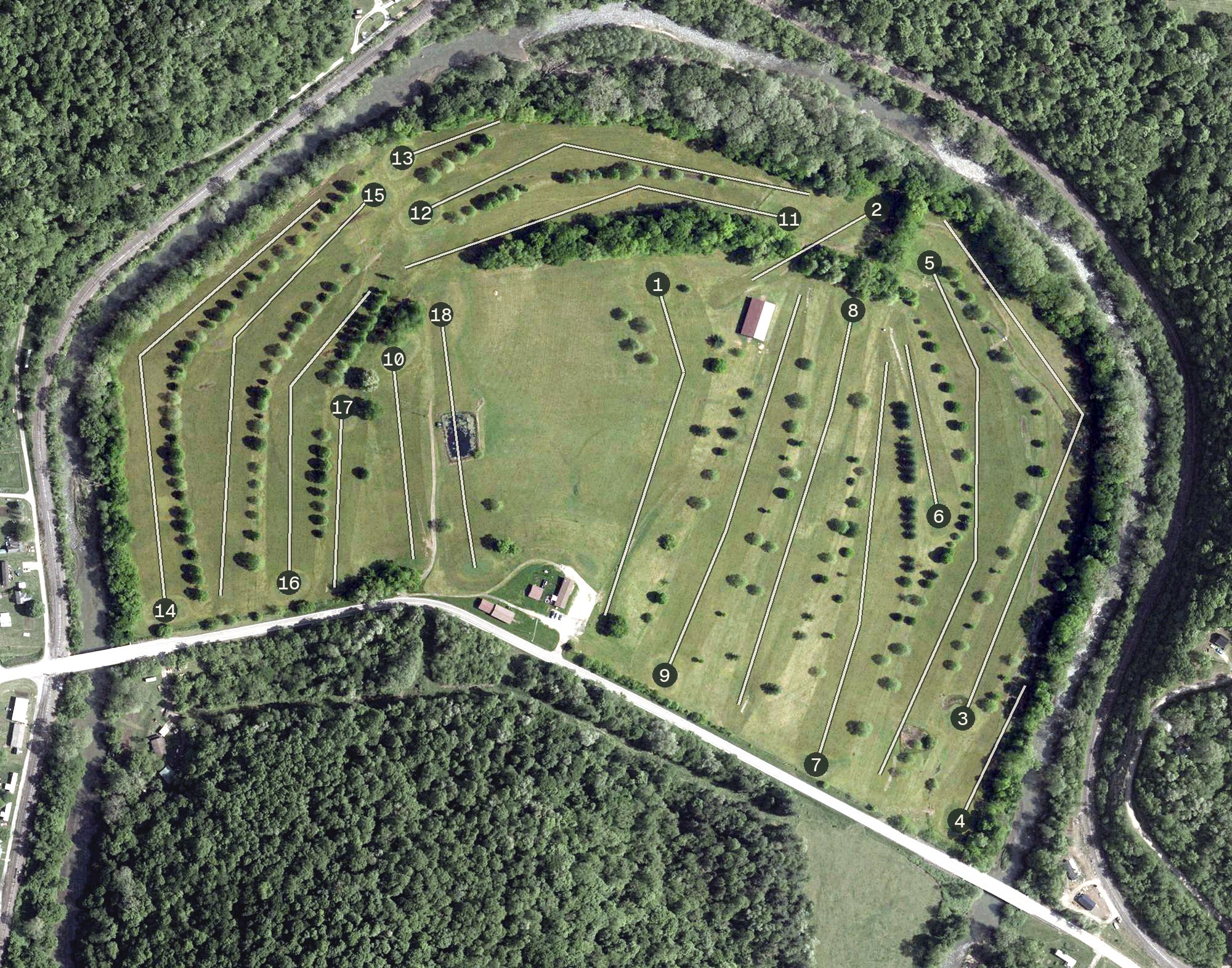 Aerial view of Horseshoe Bend Golf Course, OH