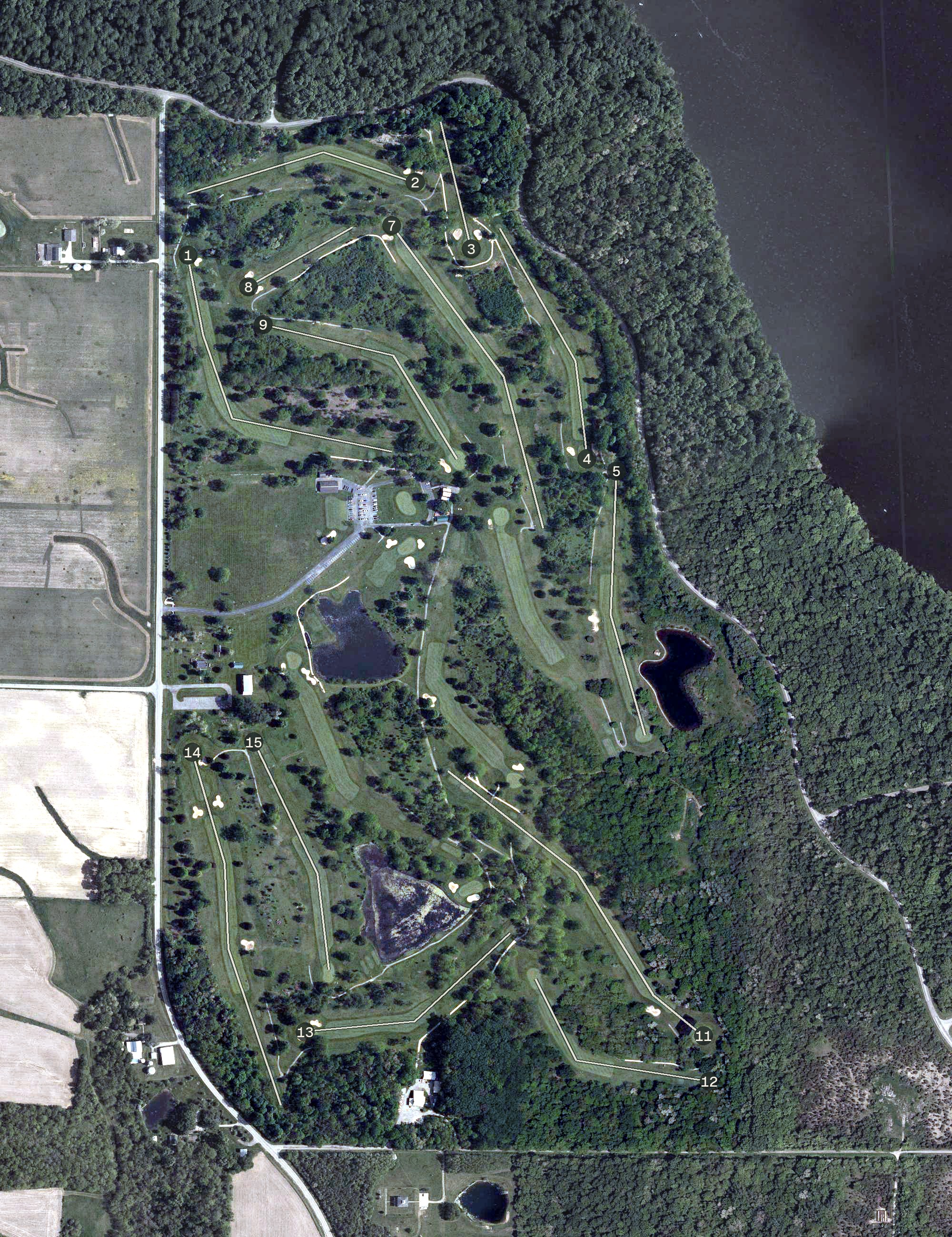 Aerial view of Hueston Woods State Park Golf Course, OH