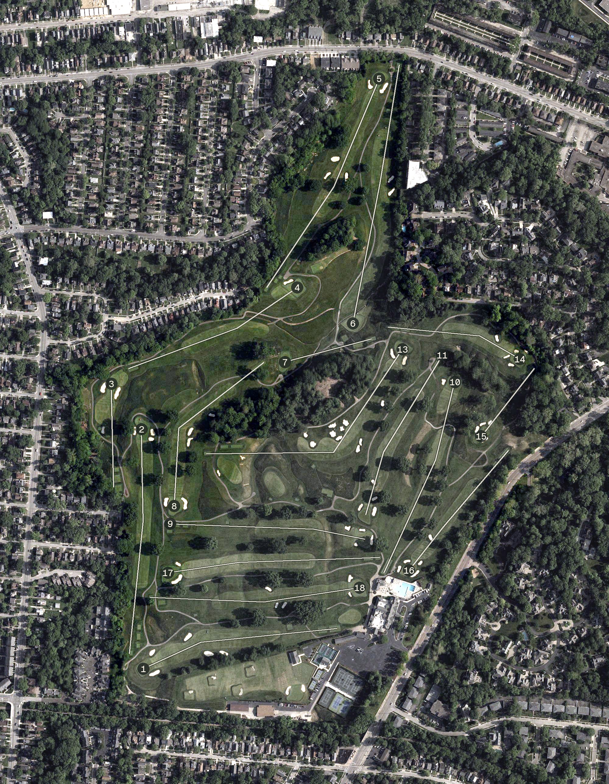 Aerial view of Hyde Park Golf & Country Club, OH