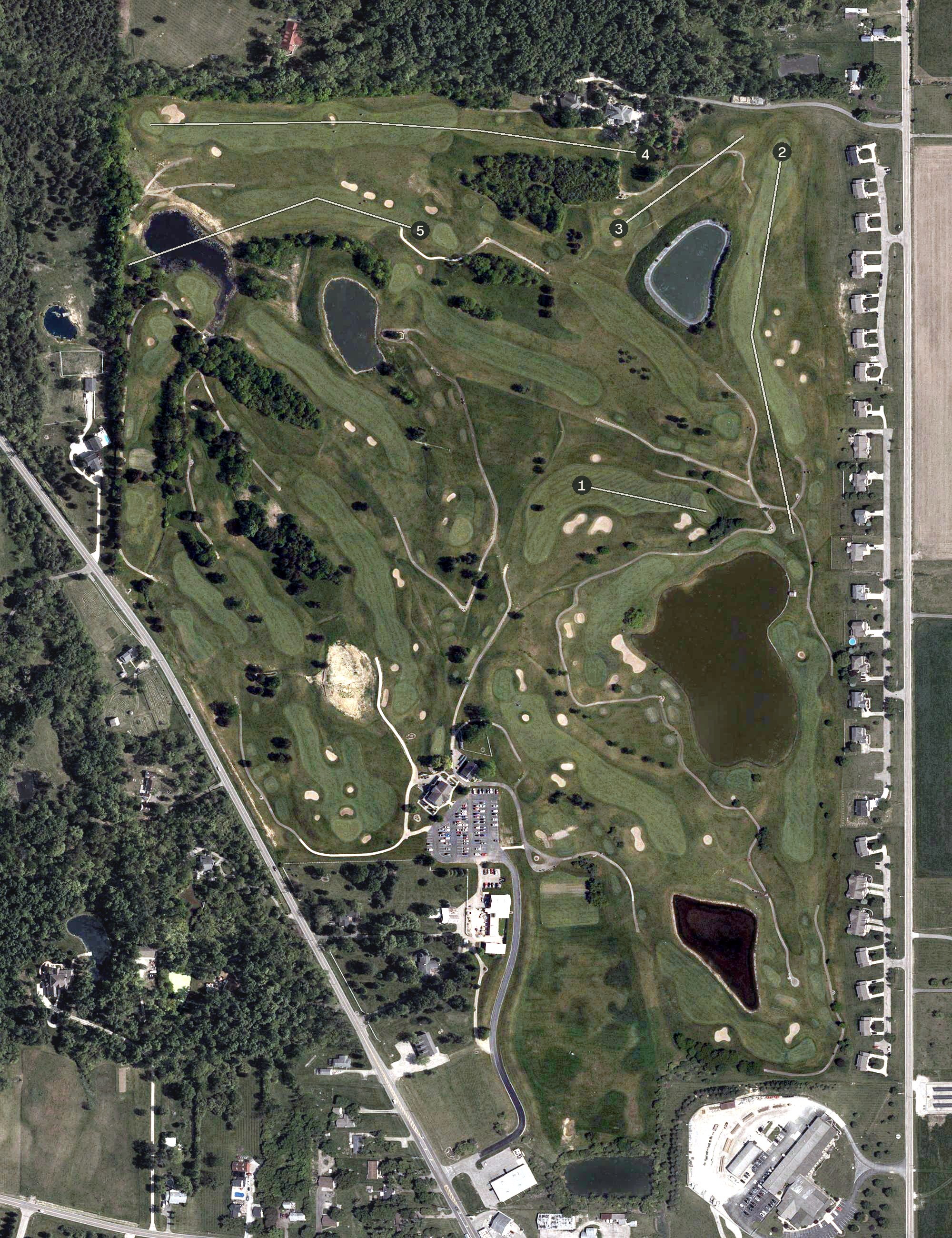 Aerial view of Indian Ridge Golf Club, OH