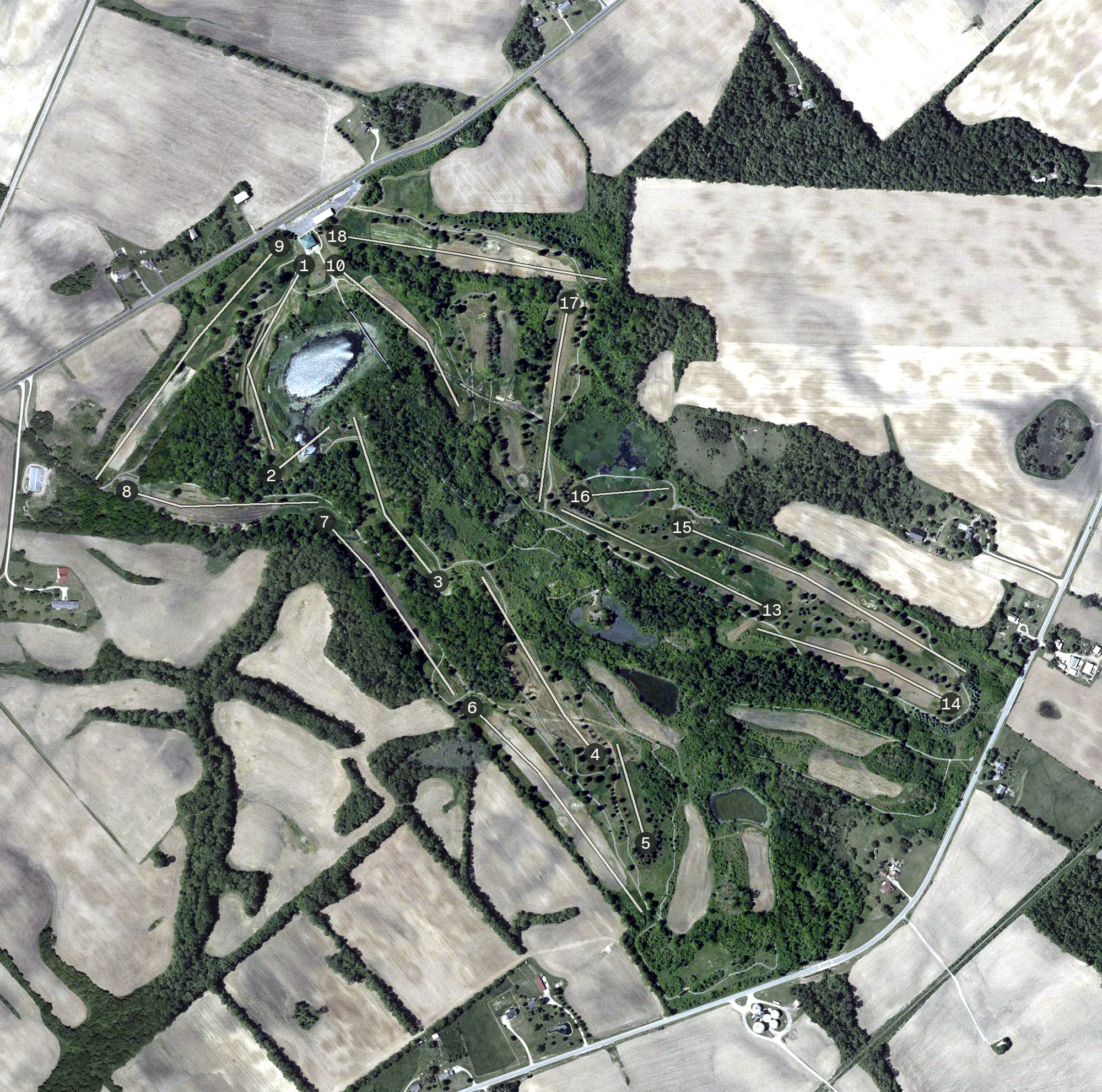 Aerial view of Indian Springs Golf Course, OH